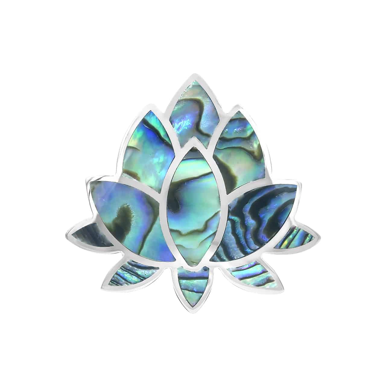 Anillo de loto de abulón Starborn en plata de ley