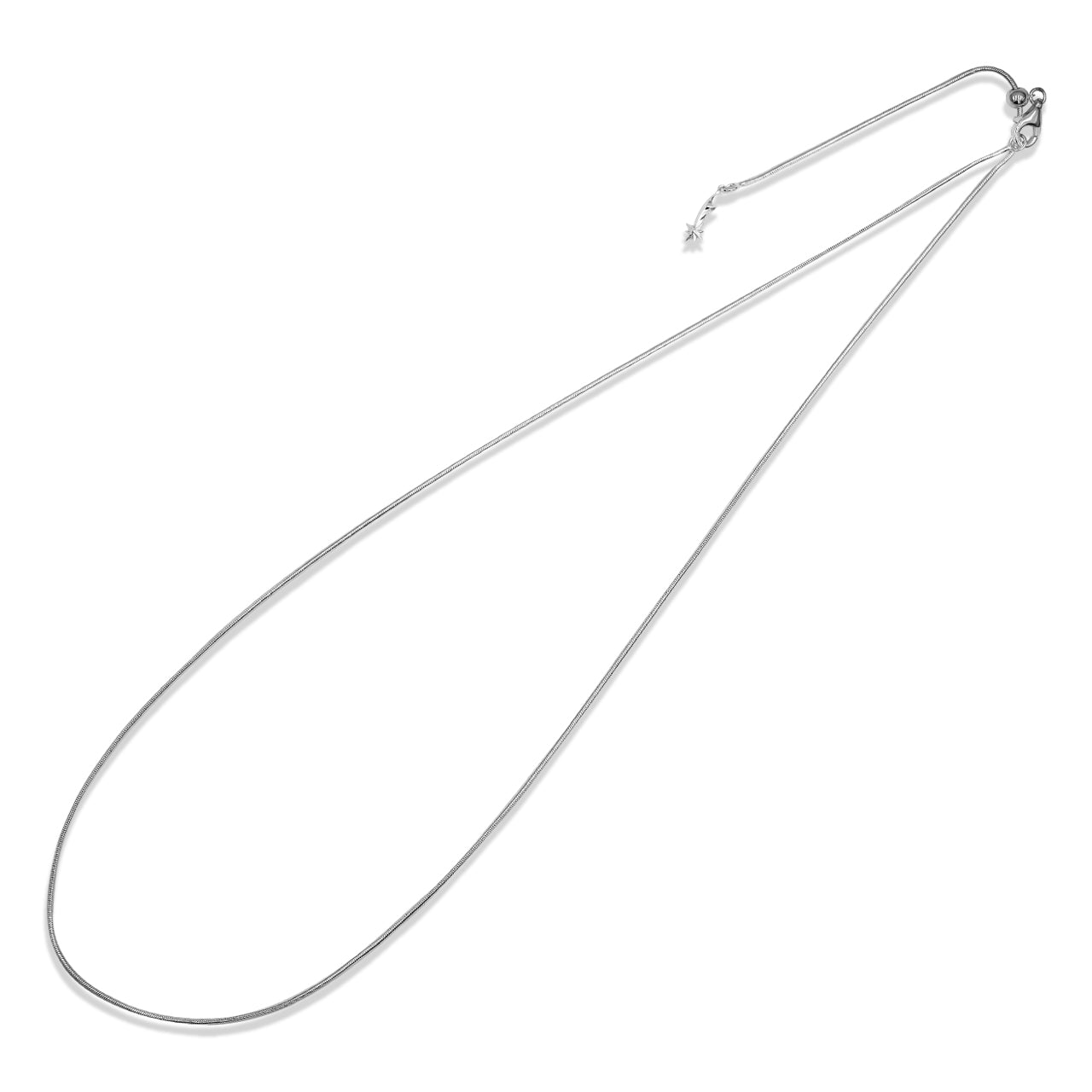 Starborn 22" Verstellbare Sterlingsilberkette mit Schiebekugel – Kastenförmige und Schlangenförmige Ausführungen