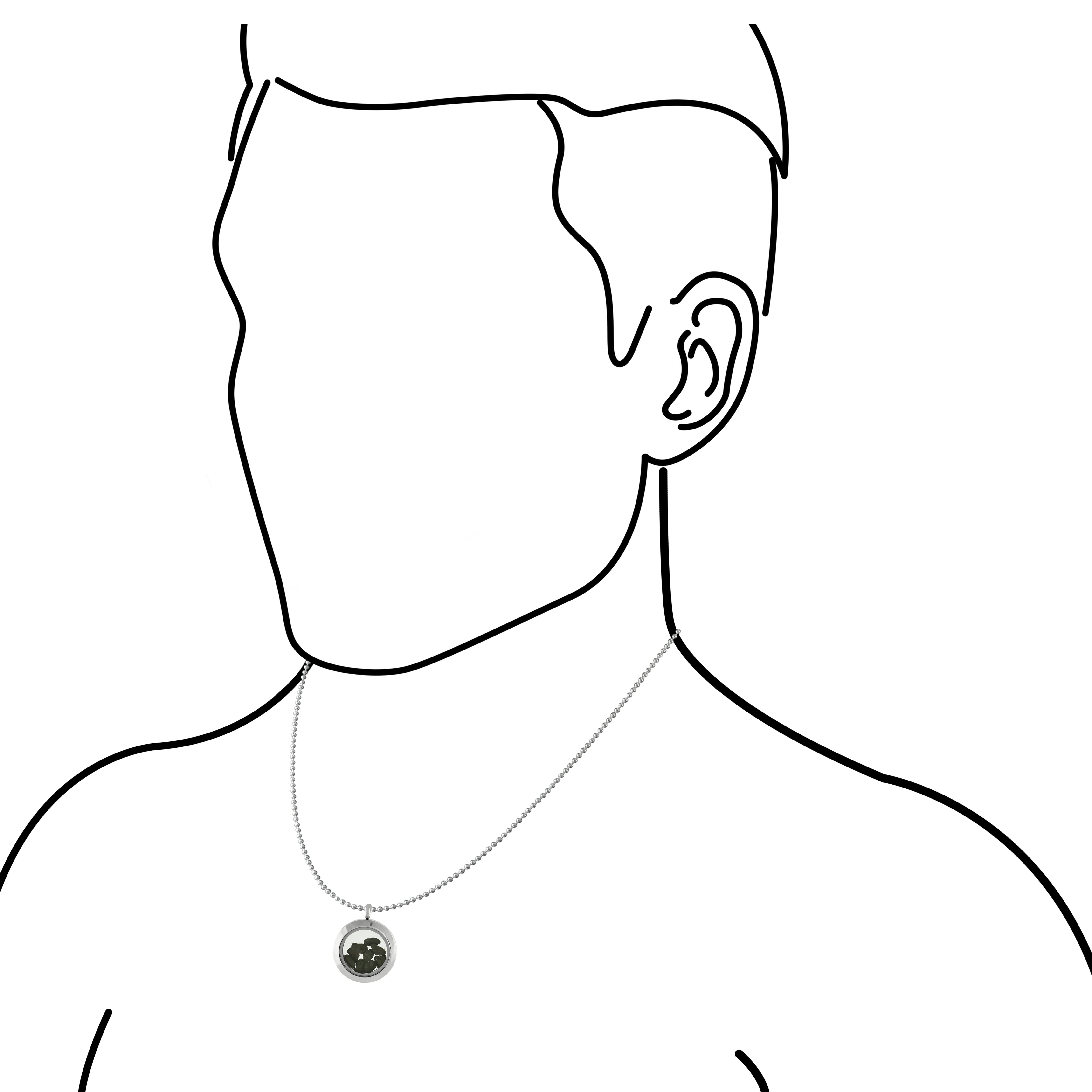 Starborn Gemstone Window Pendant Necklace in Stainless Steel