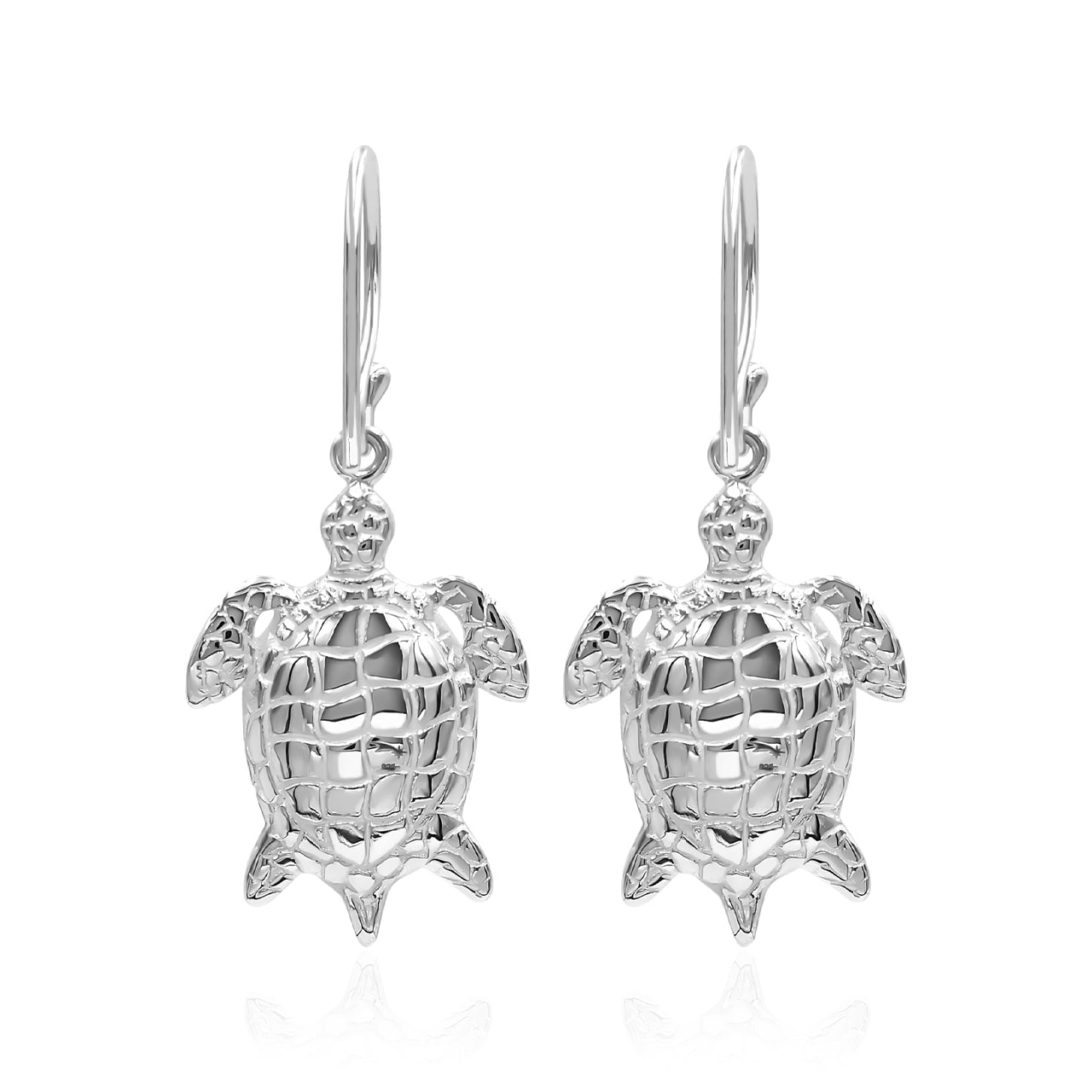 Starborn Handcarved Amazonite Turtle Earring in Sterling Silver
