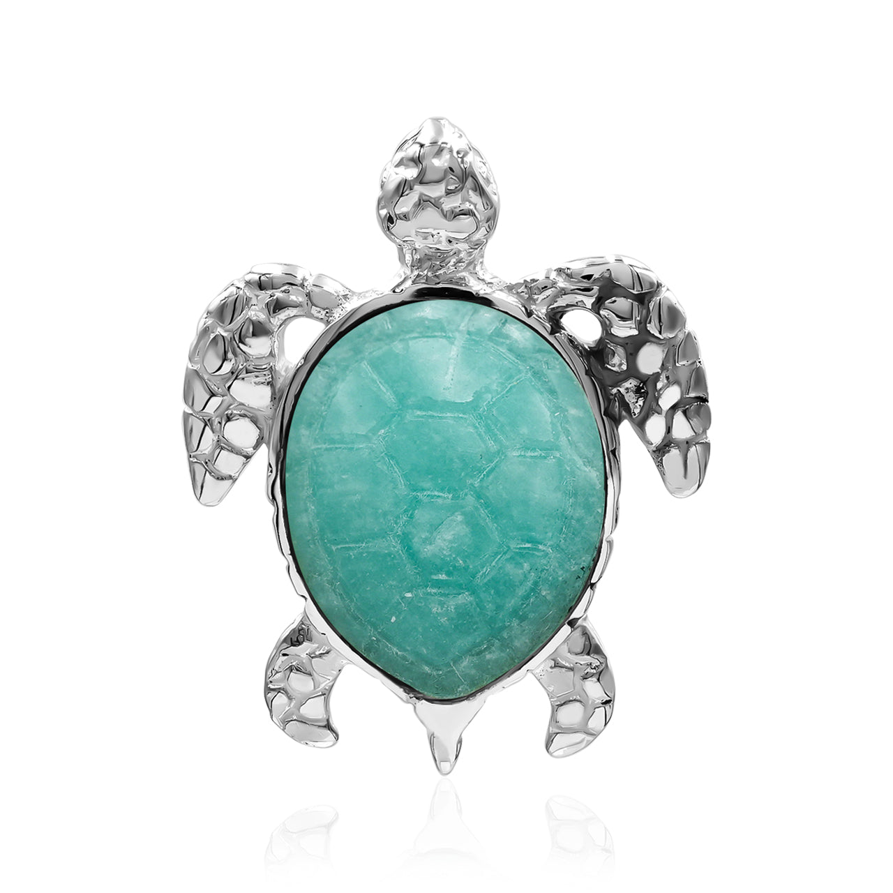 Starborn Carved Sea Turtle Pendant in Fine Sterling Silver