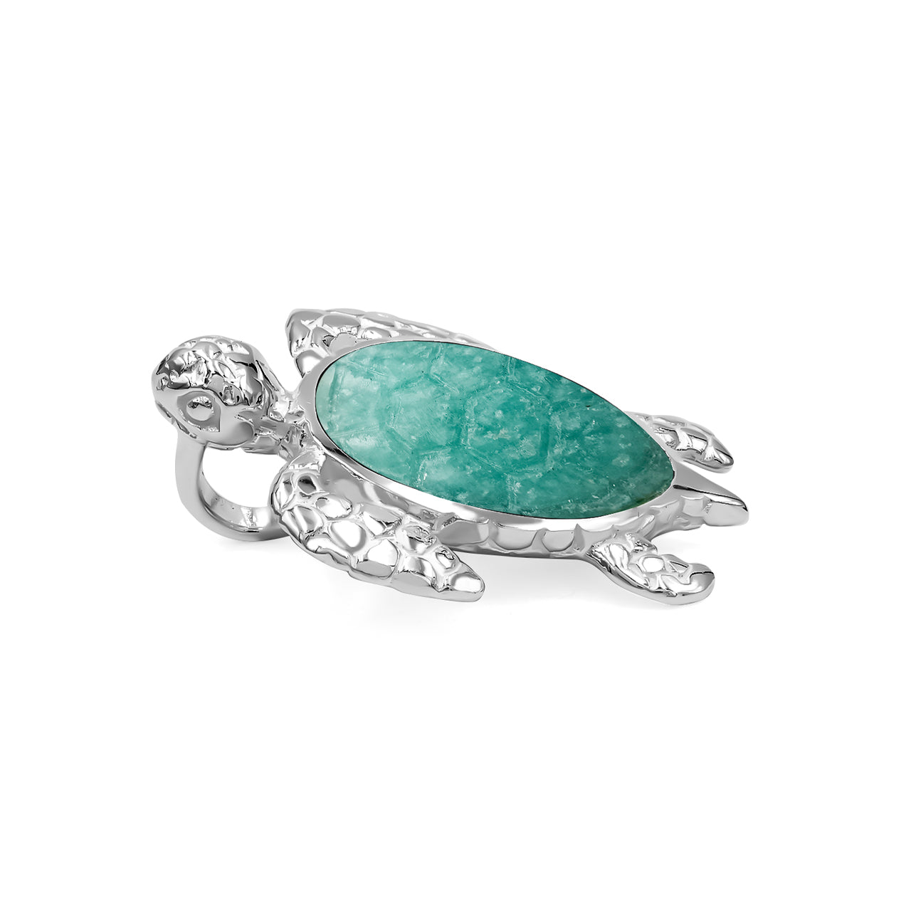 Starborn Carved Sea Turtle Pendant in Fine Sterling Silver
