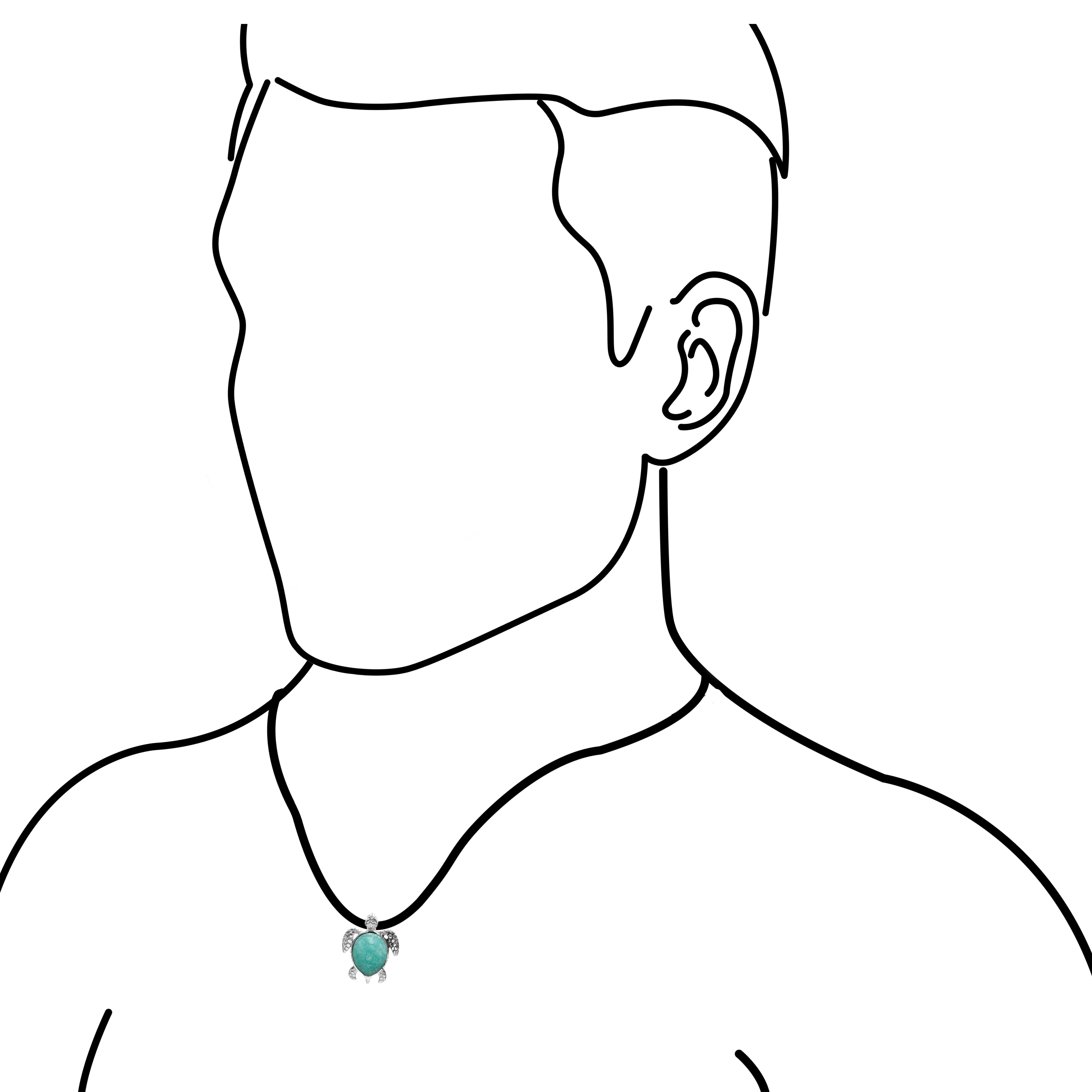 Starborn Carved Sea Turtle Pendant in Fine Sterling Silver