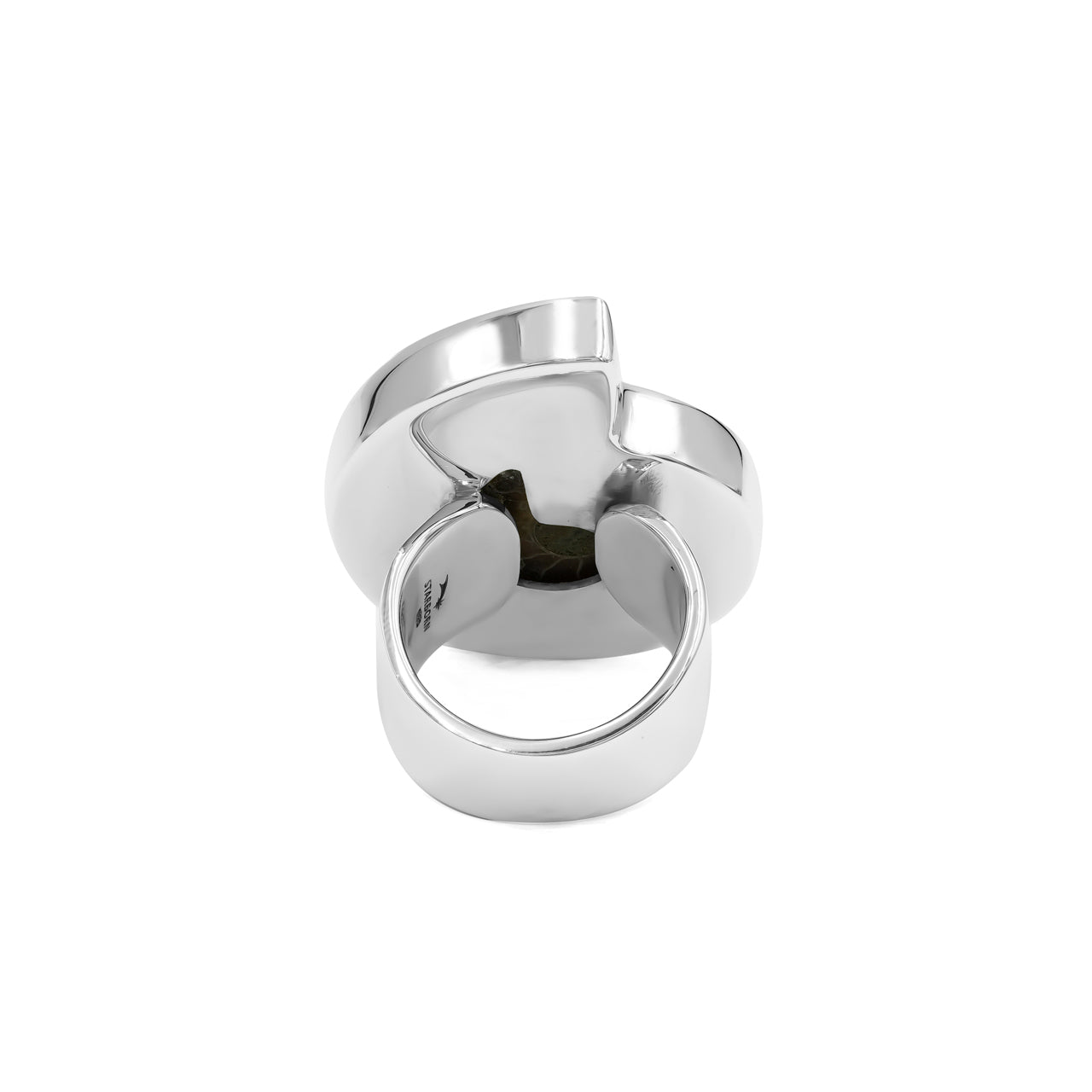 Starborn Ammonite with Abalone Shell Inlay Ring in Sterling Silver