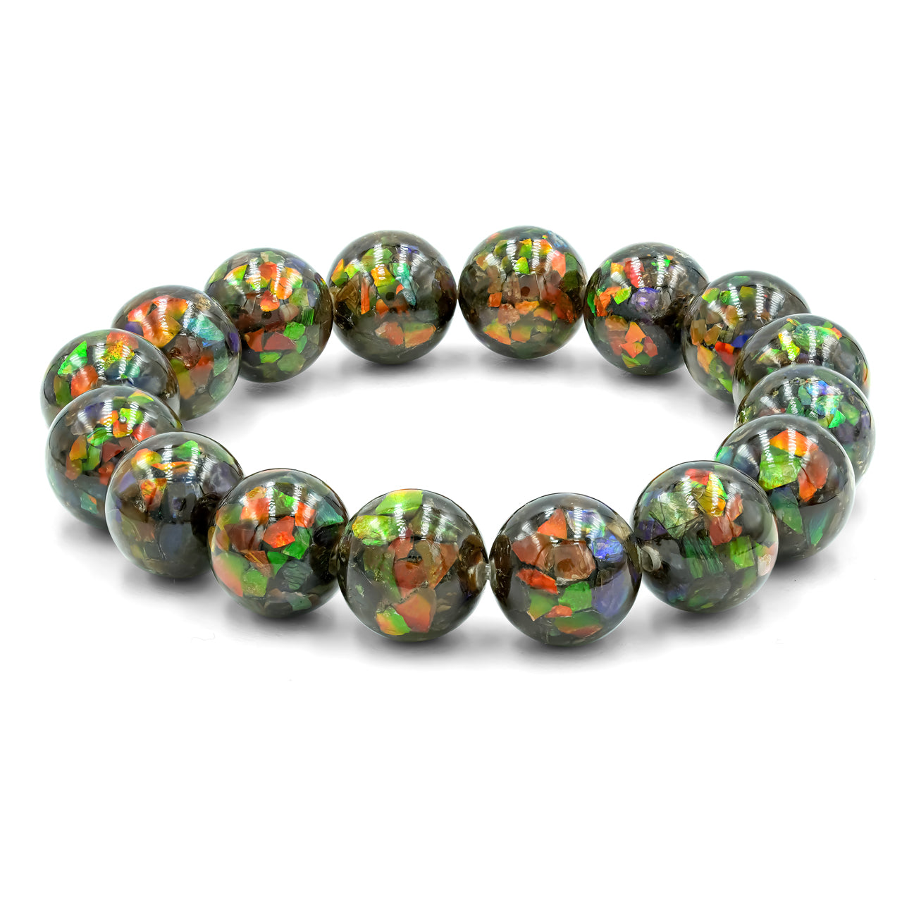 Starborn Ammolite Beaded Elastic Bracelet