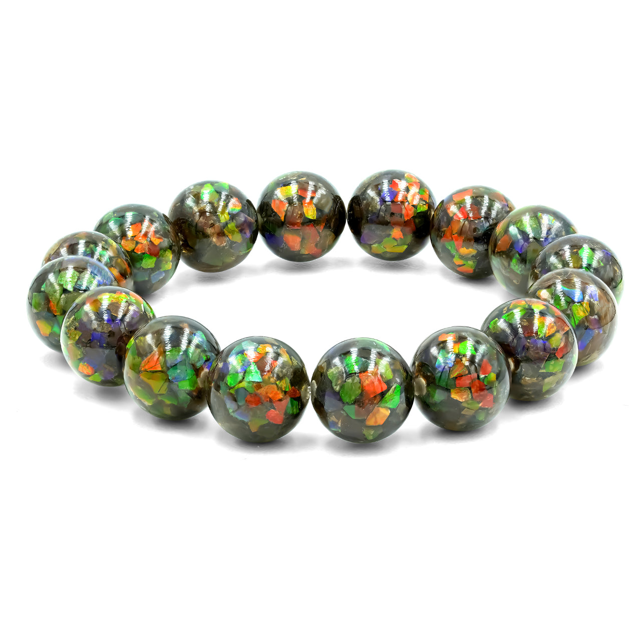 Starborn Ammolite Beaded Elastic Bracelet