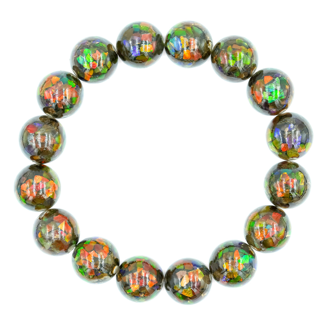Starborn Ammolite Beaded Elastic Bracelet