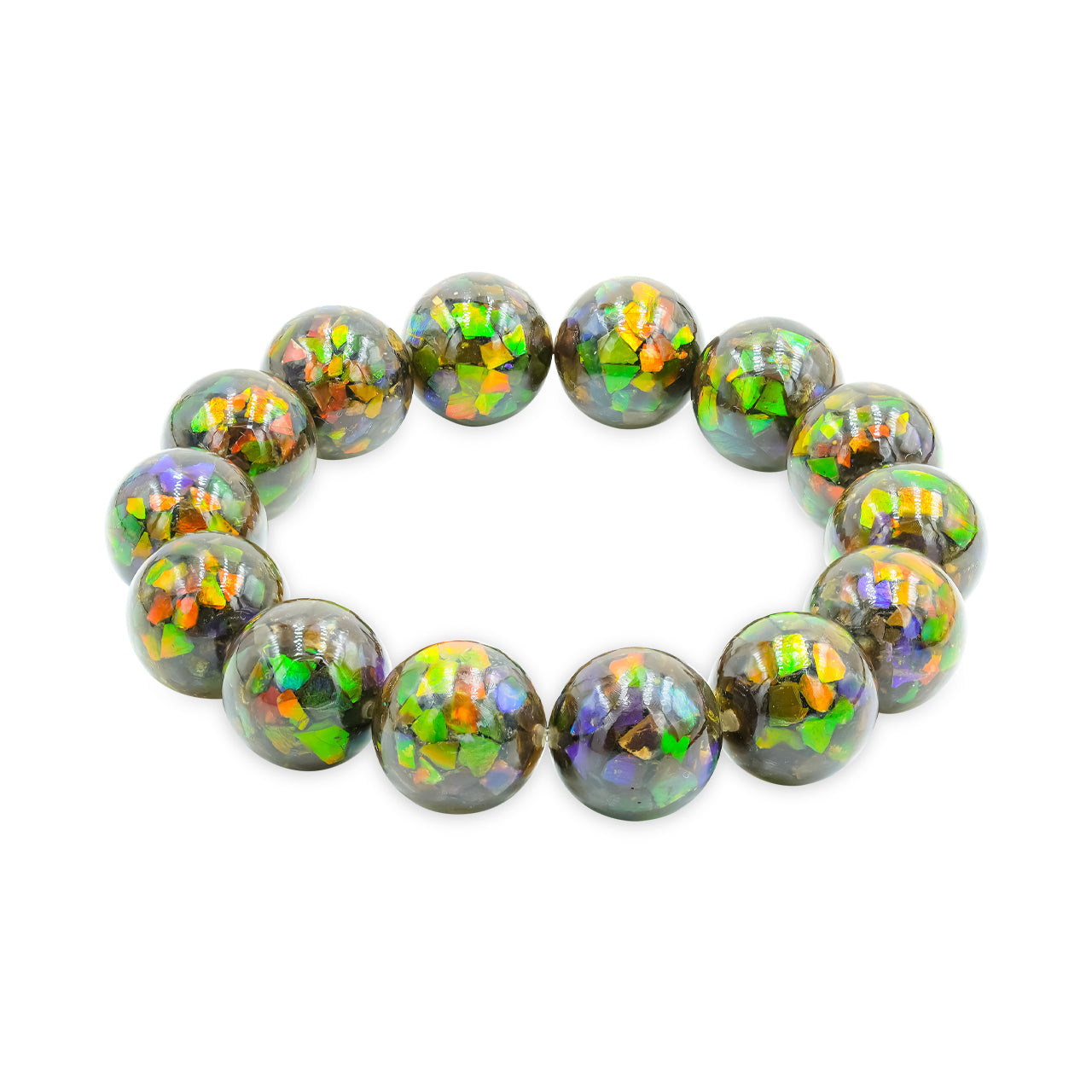 Starborn Ammolite Beaded Elastic Bracelet