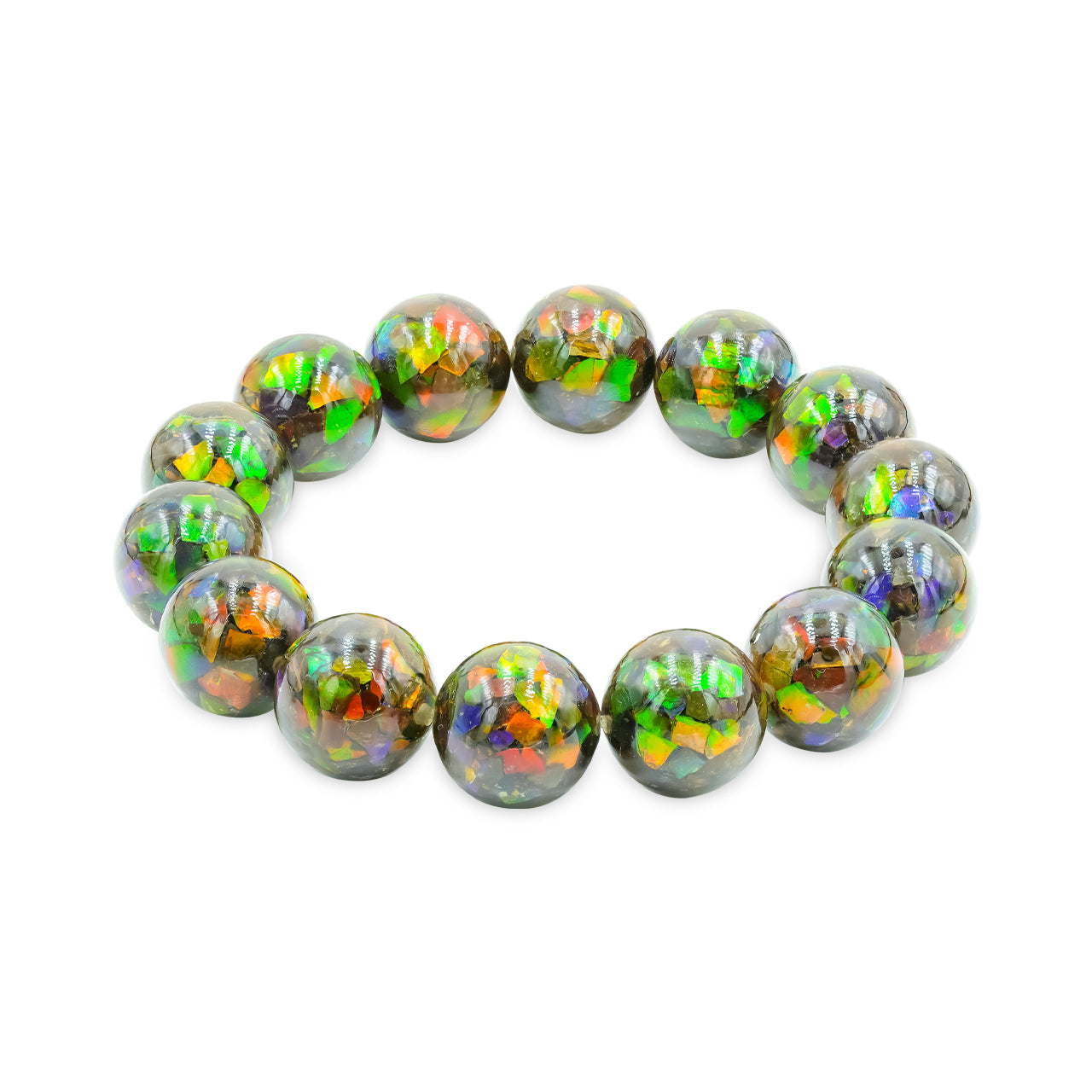 Starborn Ammolite Beaded Elastic Bracelet