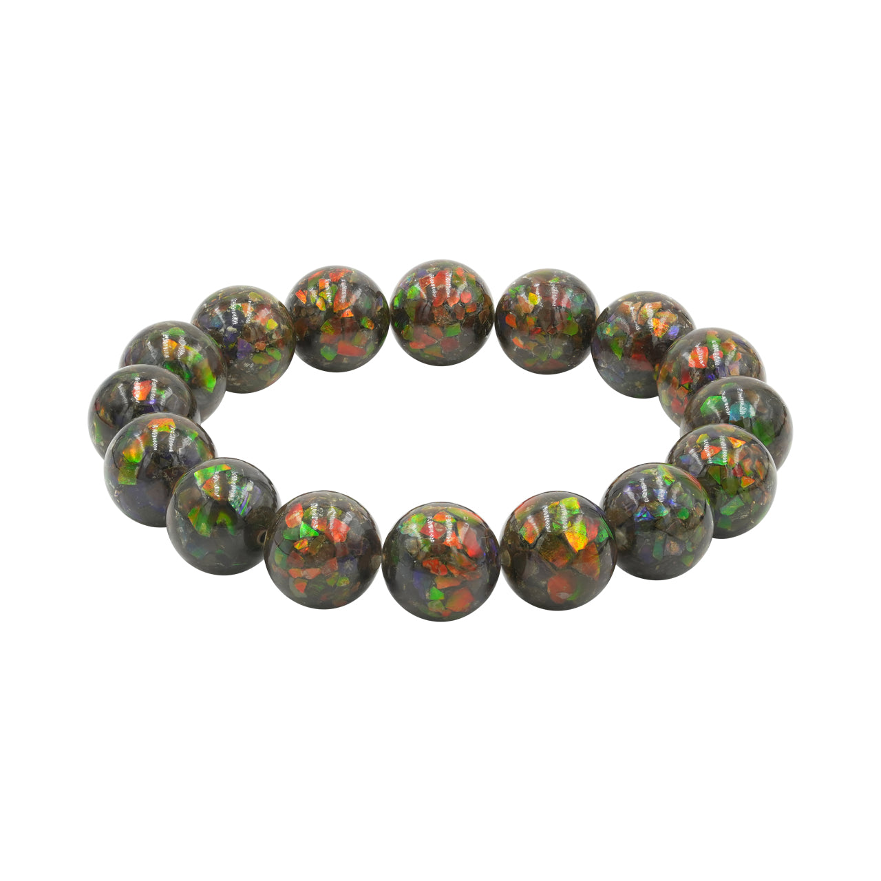 Pulsera Elástica de Ammolita Starborn con Cuentas