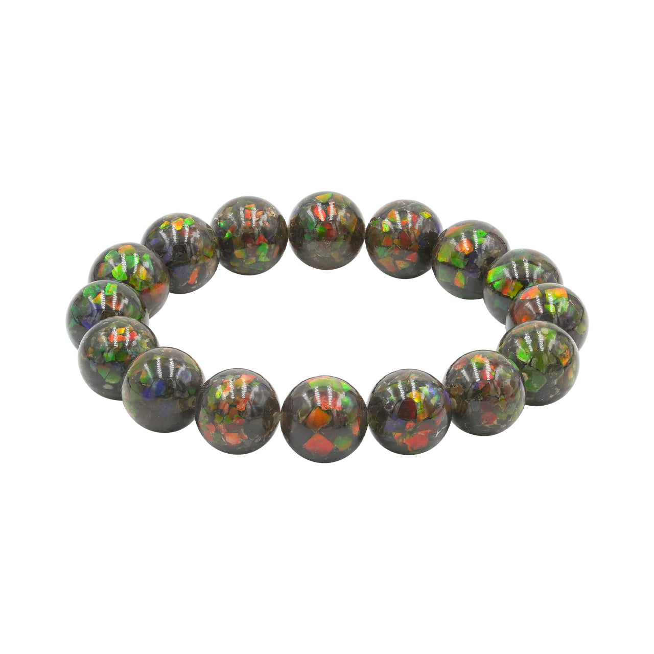 Pulsera Elástica de Ammolita Starborn con Cuentas