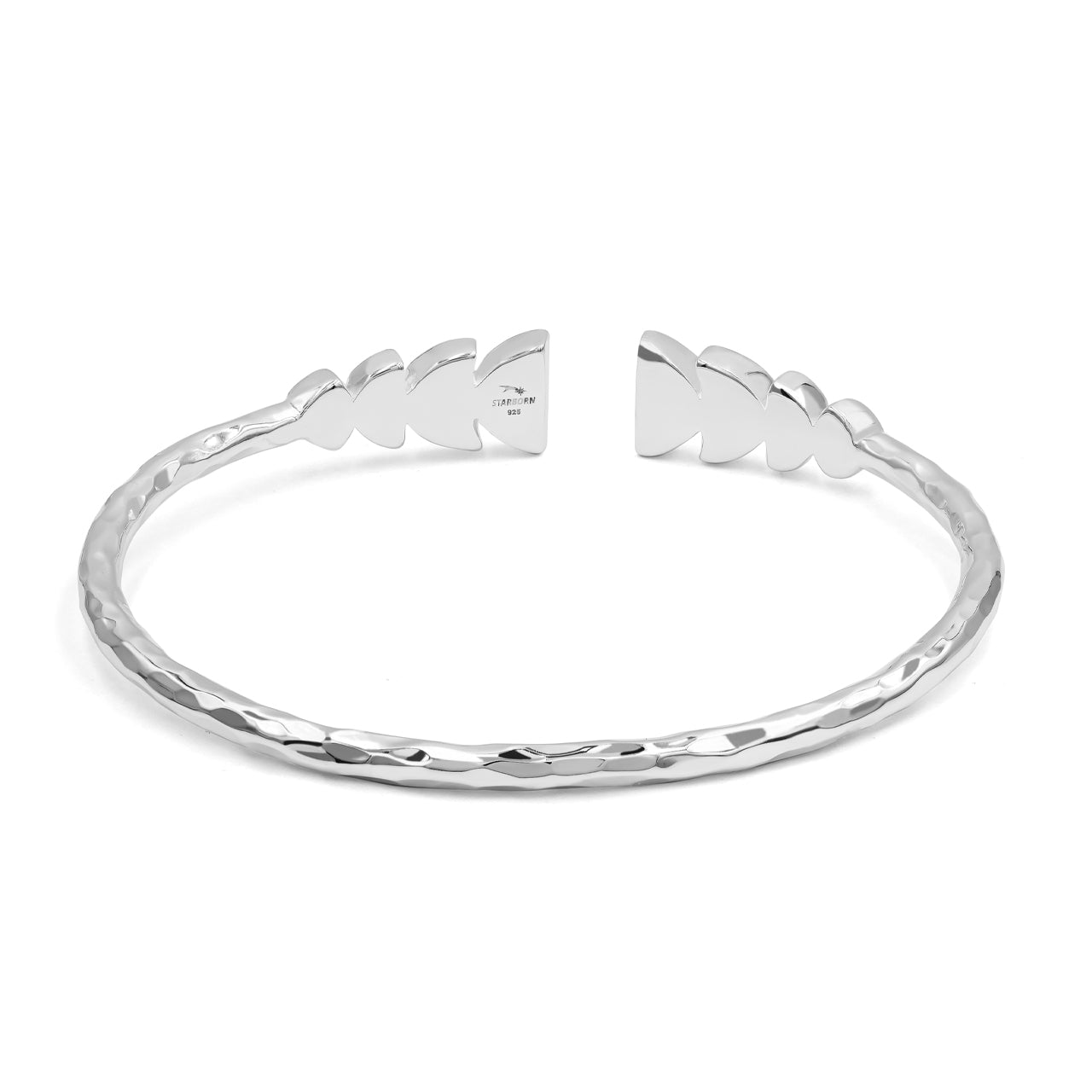 Starborn Ammolite with Partial Lunar Eclipse Design Open Bangle Bracelet in Sterling Silver