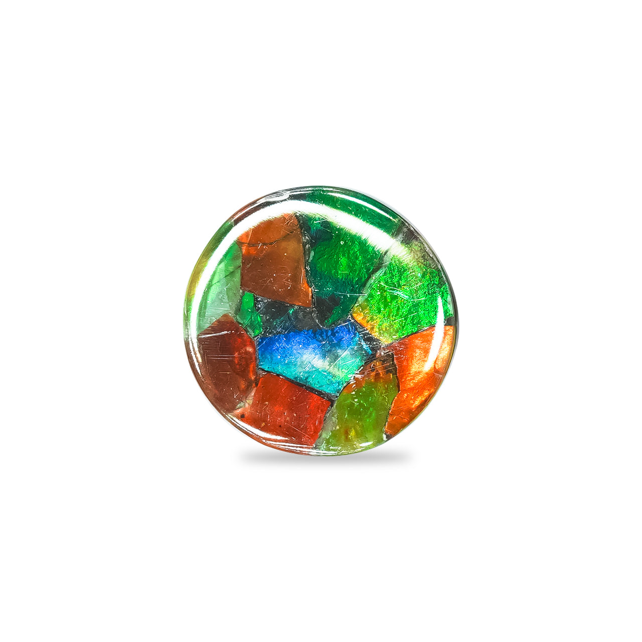 Starborn Ammolite Round Cabochon 15 mm, 1 Piece