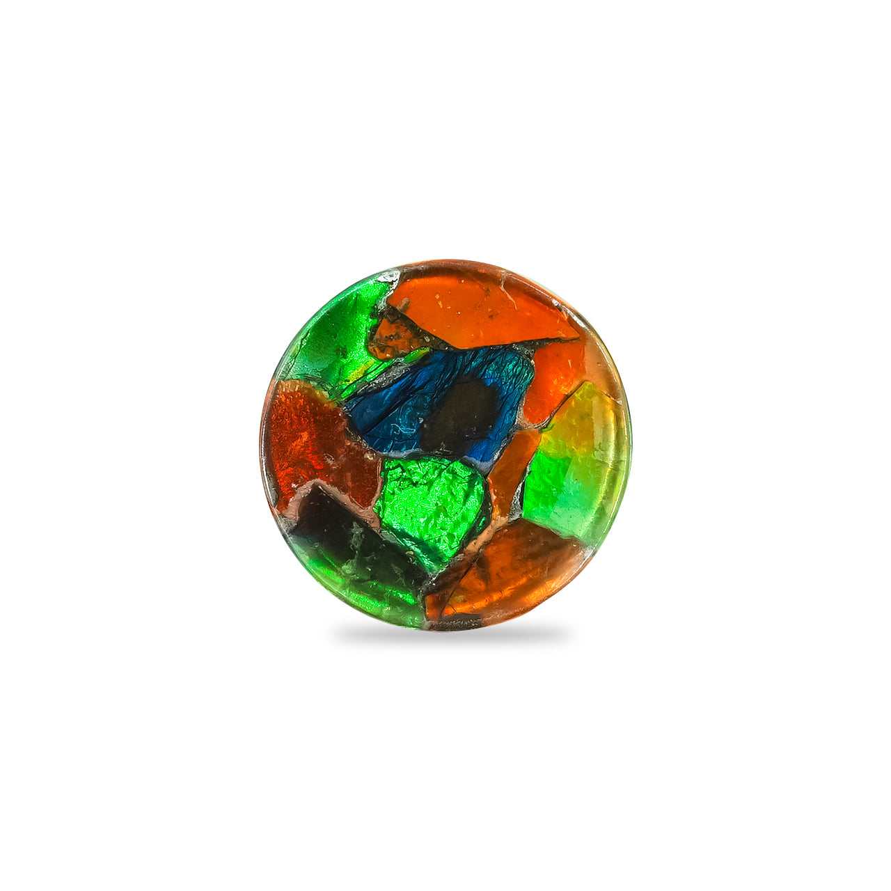 Cabujón Redondo Ammolita Starborn 15 mm - 1 pieza