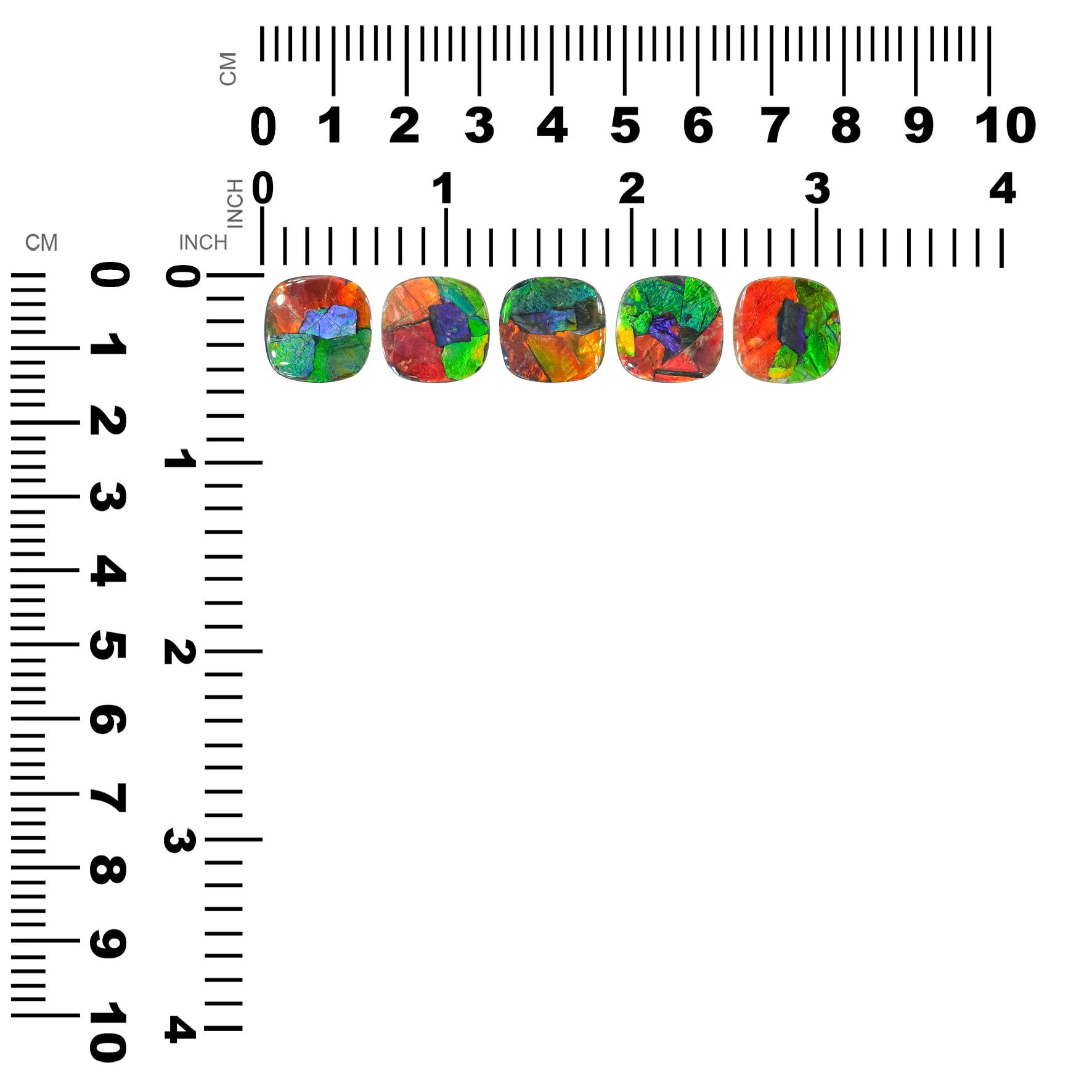 Ammolite Square Cabochon 15 x 15 mm