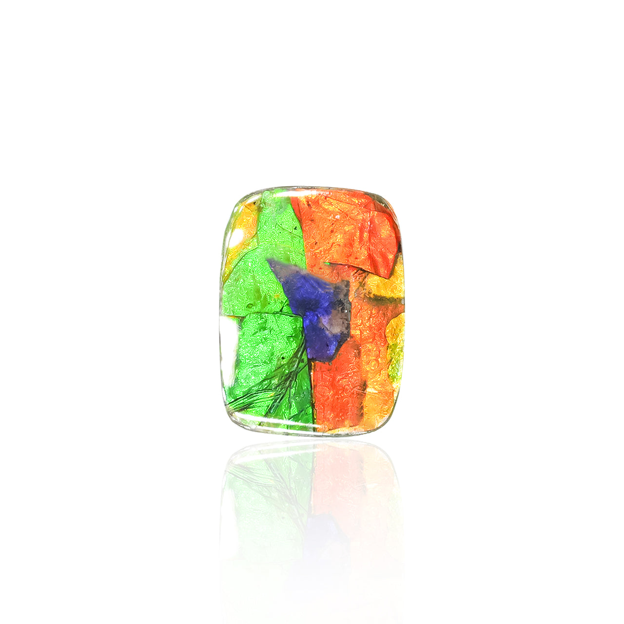 Starborn Multicolored Ammolite Rectangle Cabochon 14mm/16mm (1 Piece)