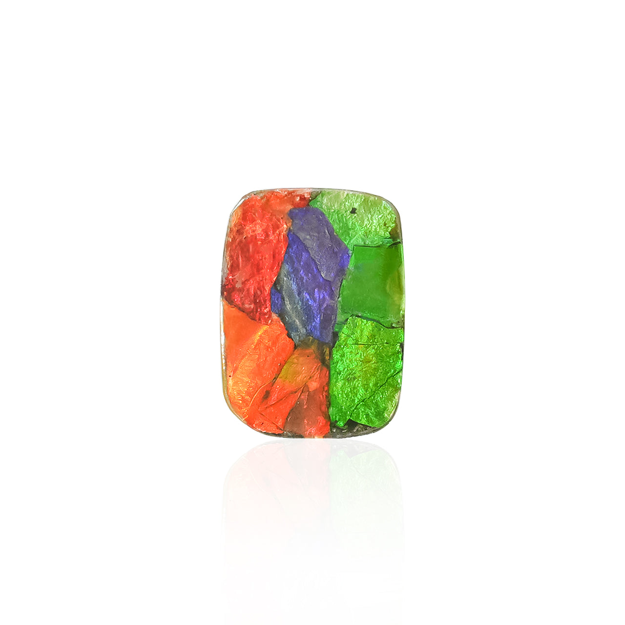 Starborn Multicolored Ammolite Rectangle Cabochon 14mm/16mm (1 Piece)