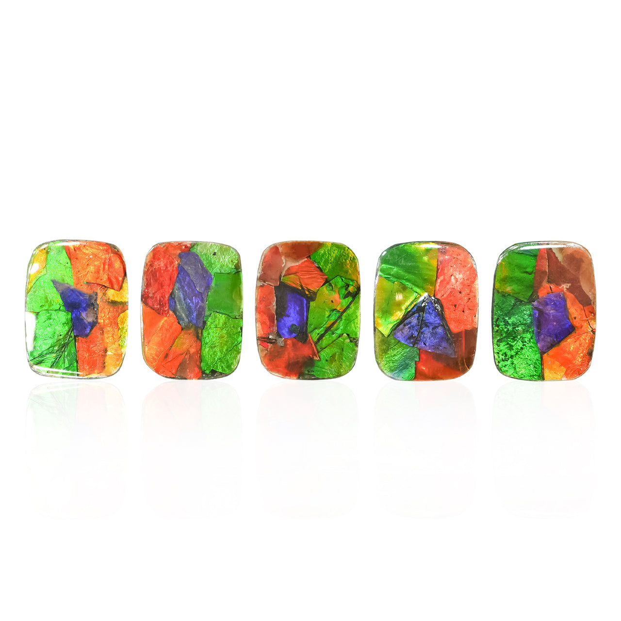 Starborn Multicolored Ammolite Rectangle Cabochon 14mm/16mm (1 Piece)