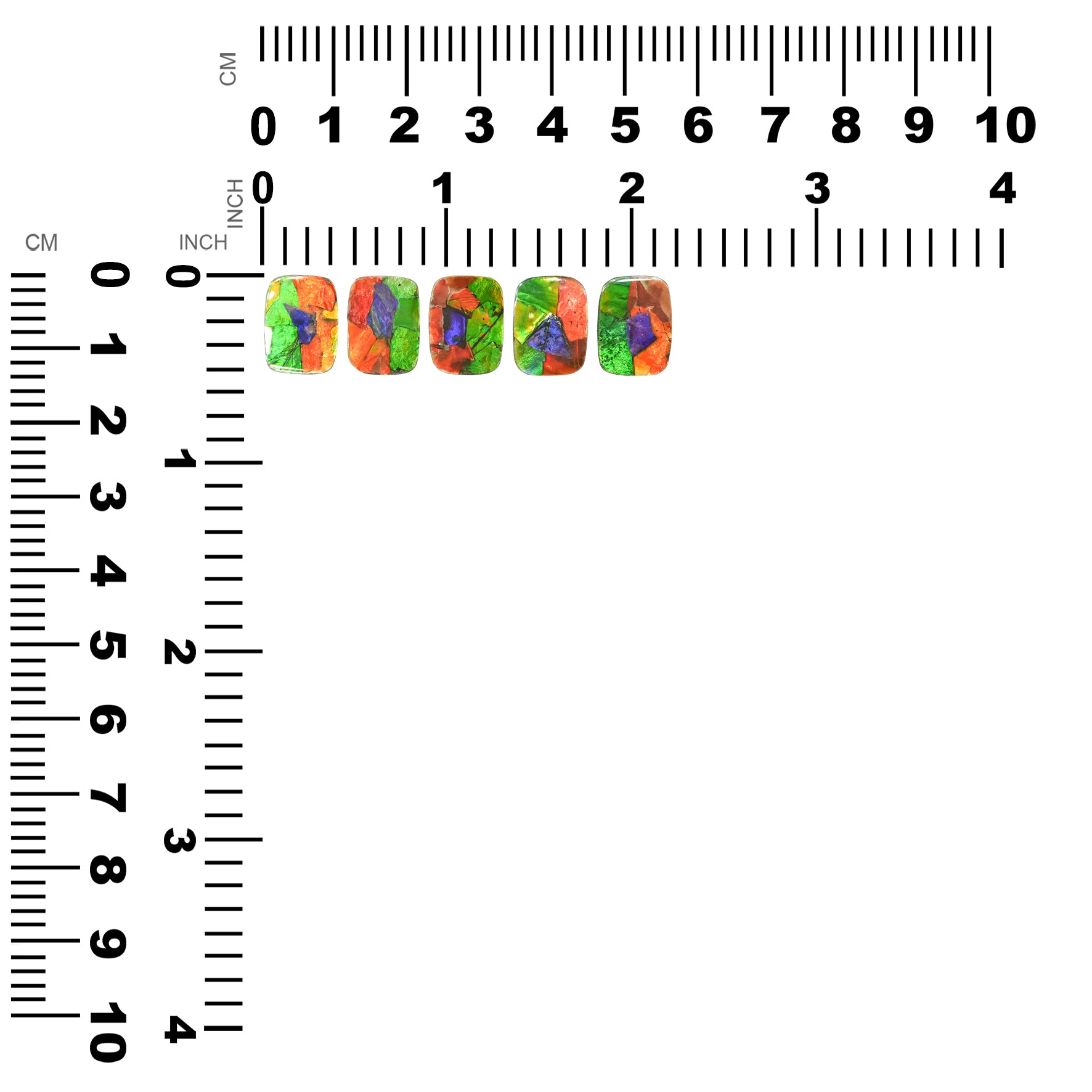 Starborn Multicolored Ammolite Rectangle Cabochon 14mm/16mm (1 Piece)