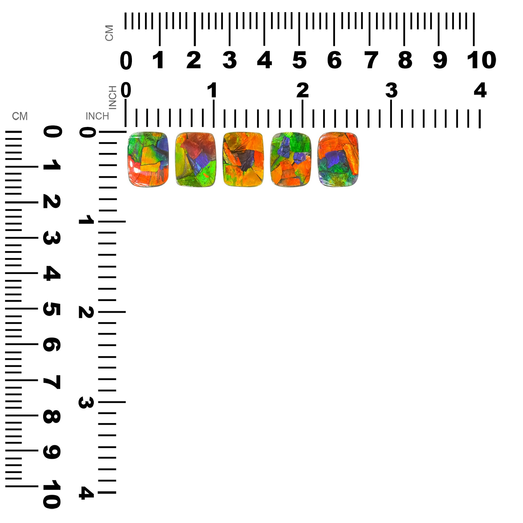 Starborn Ammolite Rectangle Cabochon, 1 Piece