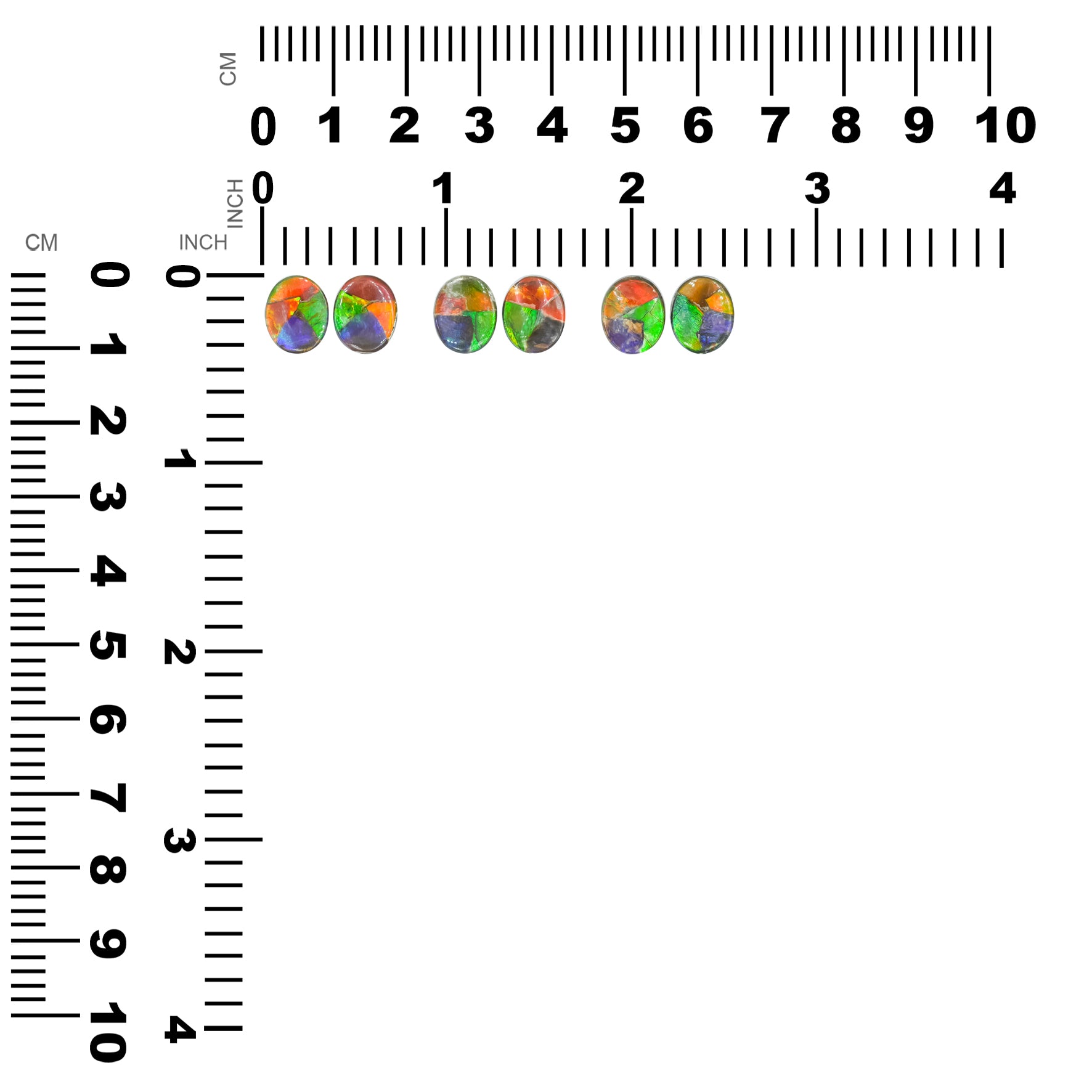 Starborn Multicolored Ammolite Oval Cabochons (1 Pair)