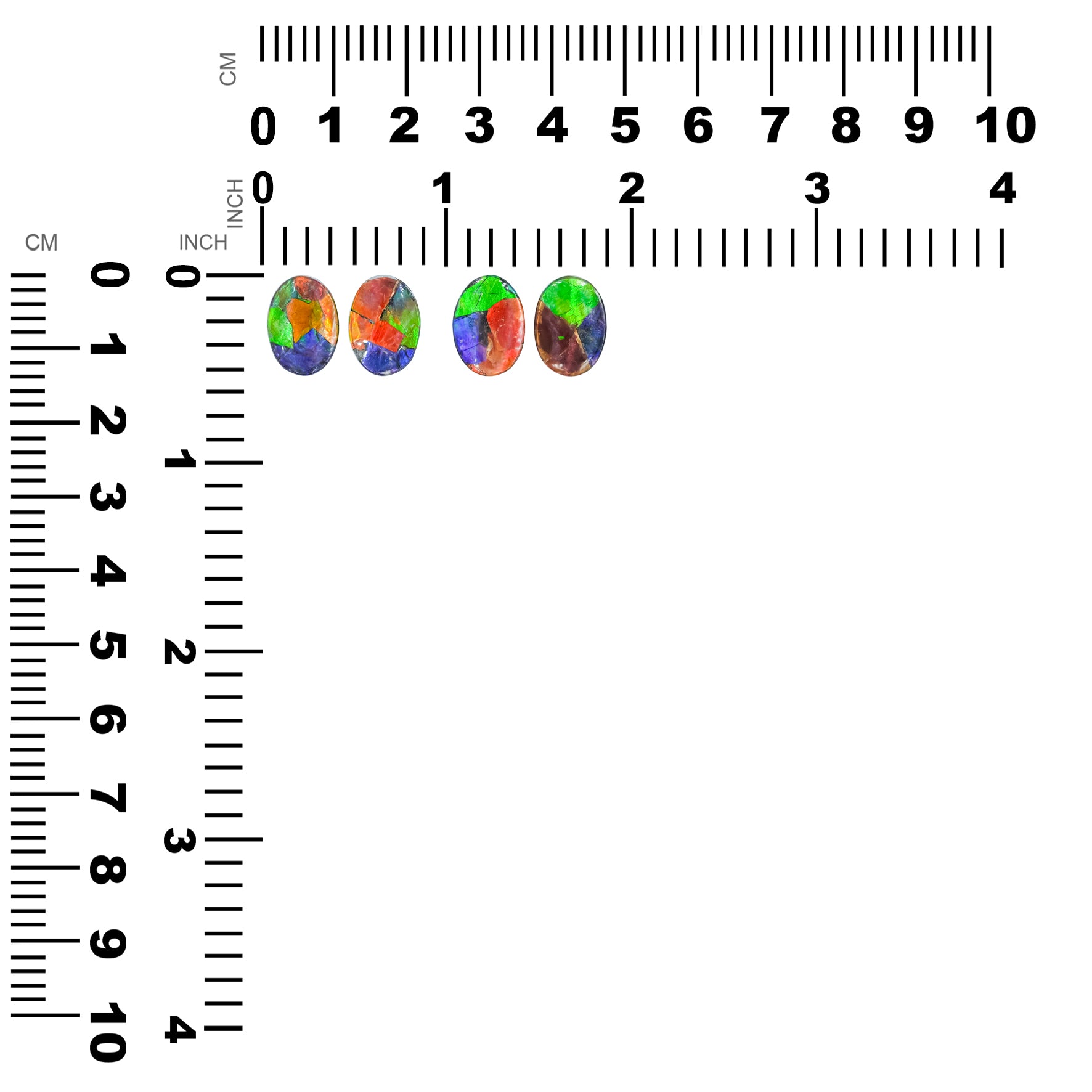 Starborn Multicolored Ammolite Oval Cabochons (1 Pair)