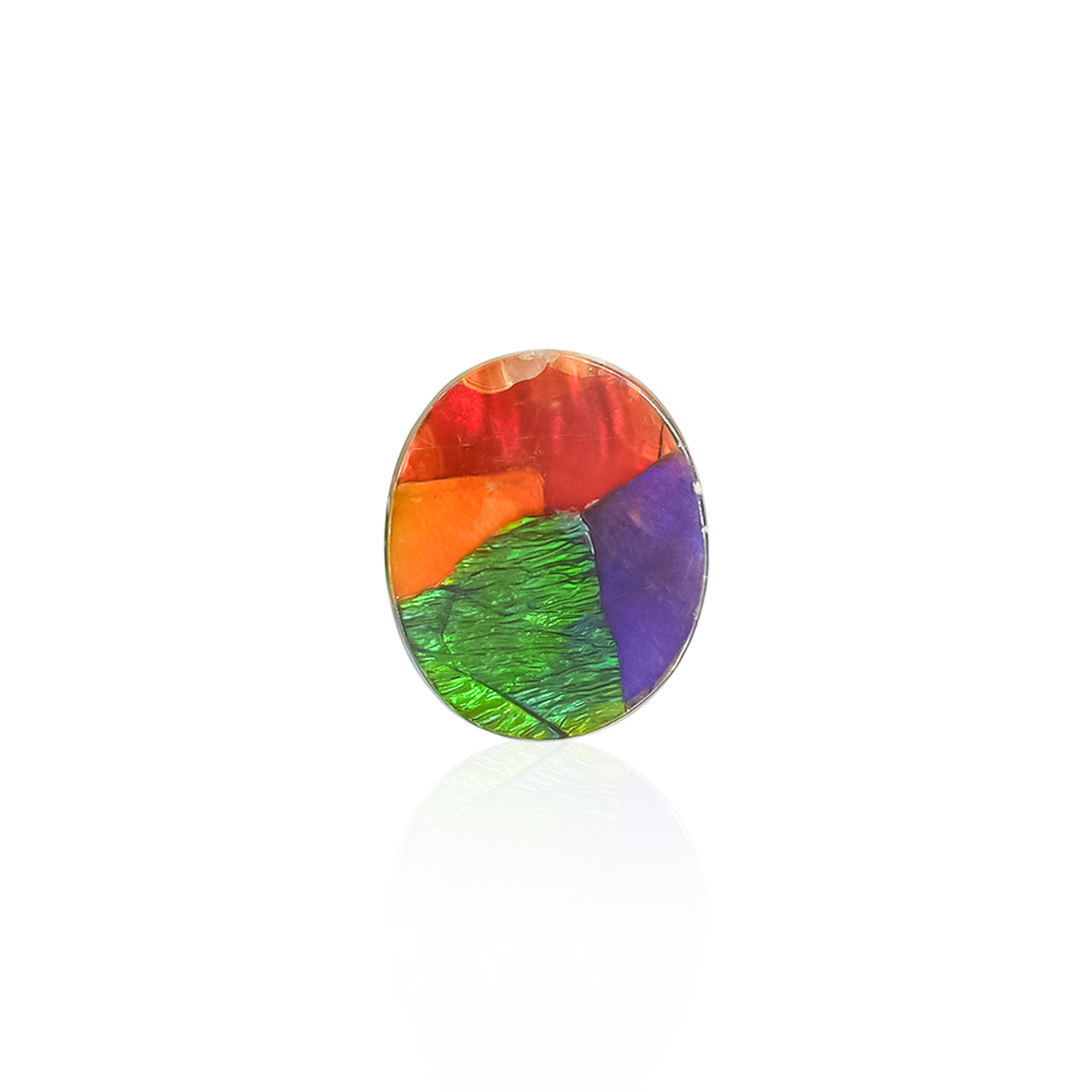 Starborn Multicolored Ammolite Oval Cabochon 12mm/15mm (1 Piece)