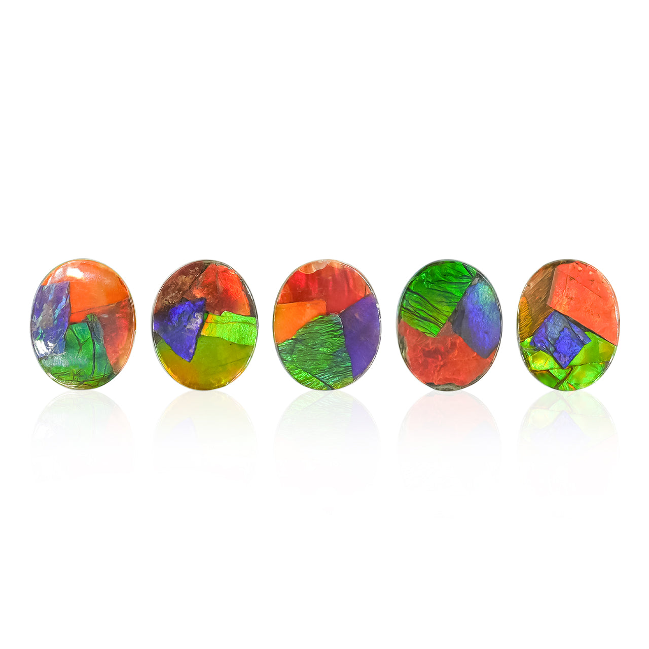 Starborn Multicolored Ammolite Oval Cabochon 12mm/15mm (1 Piece)