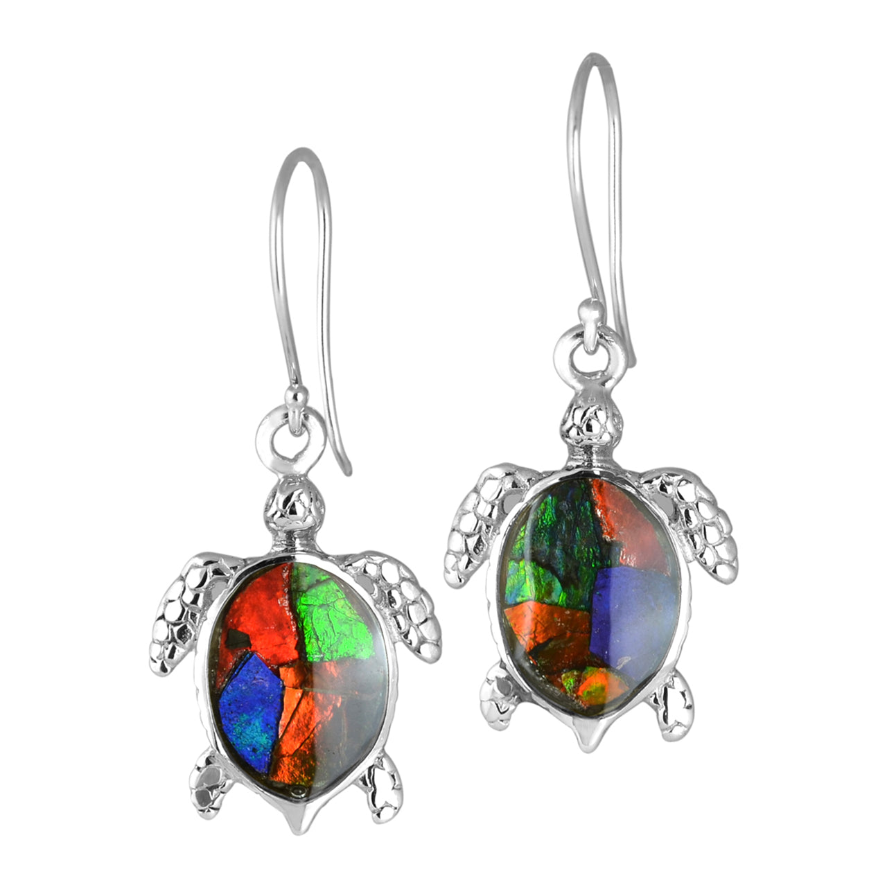 Starborn Gemstone Turtle Earrings in Sterling Silver