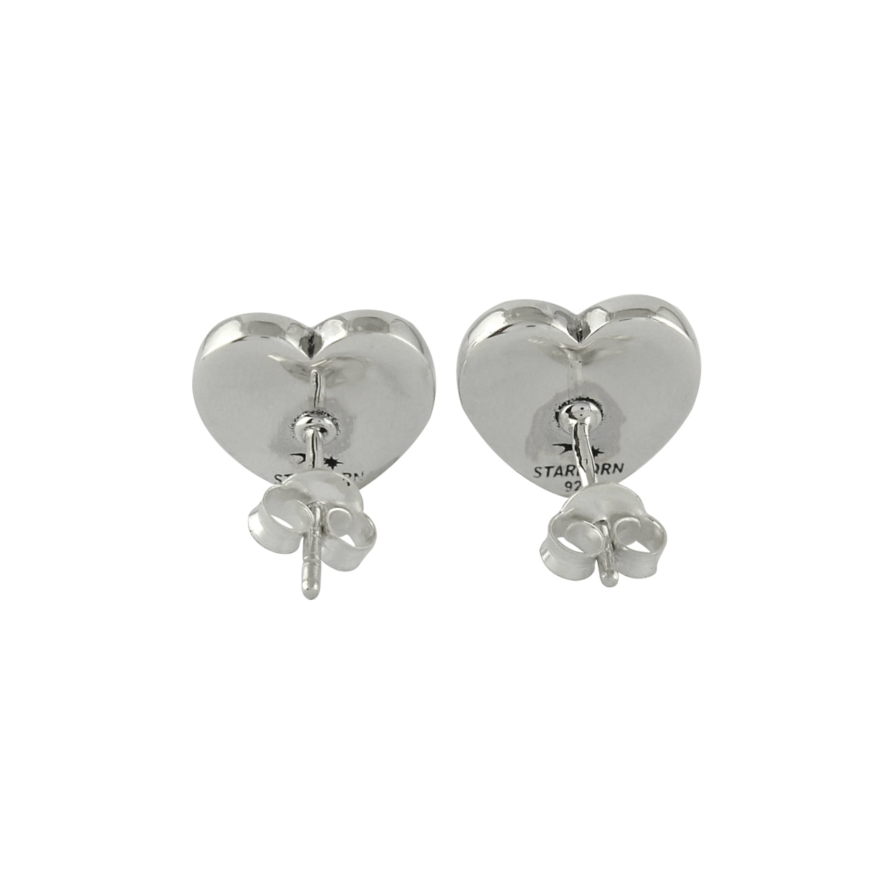Starborn Heart Gemstone Post Style Earrings in Sterling Silver