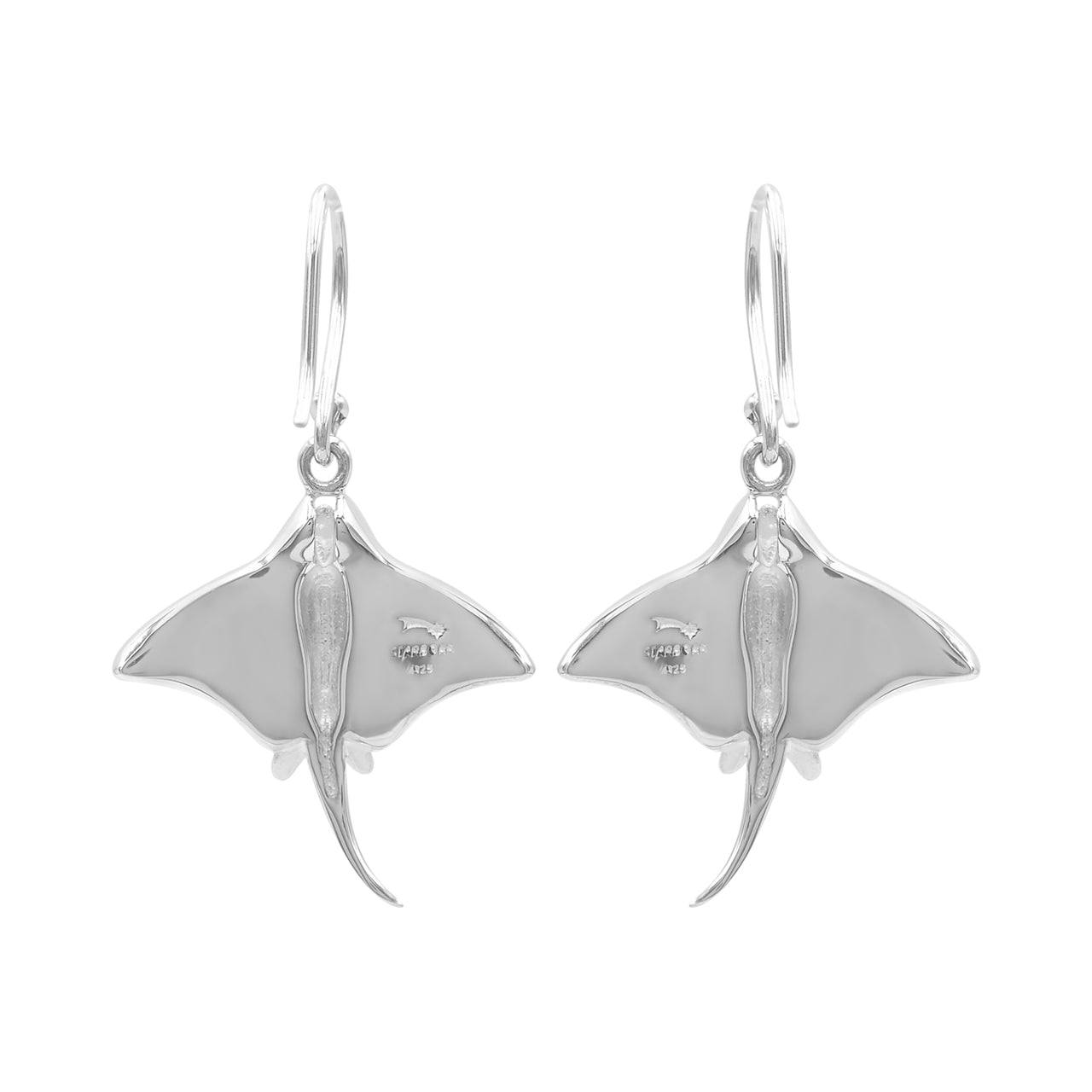 Pendientes de mantarraya con piedras preciosas de Starborn en plata de ley