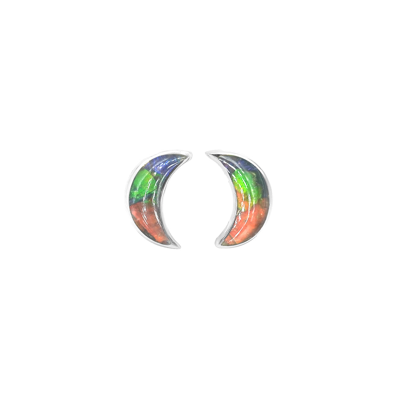 Aretes estilo poste con forma de luna creciente de Starborn en plata de ley