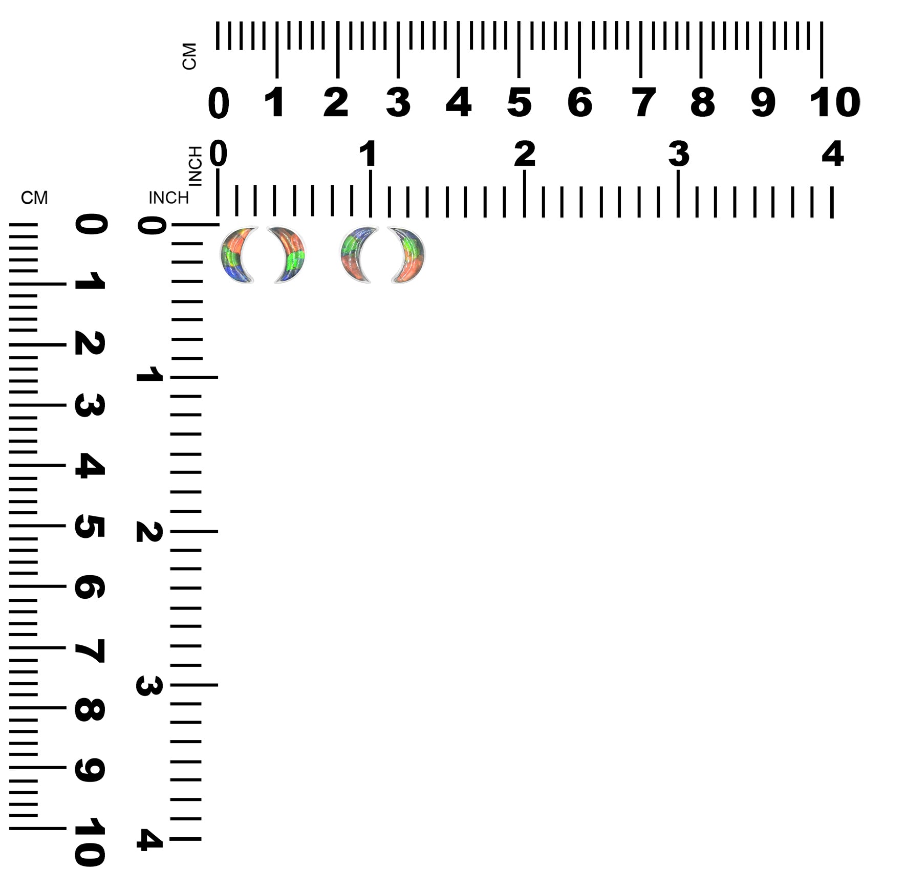 Aretes estilo poste con forma de luna creciente de Starborn en plata de ley