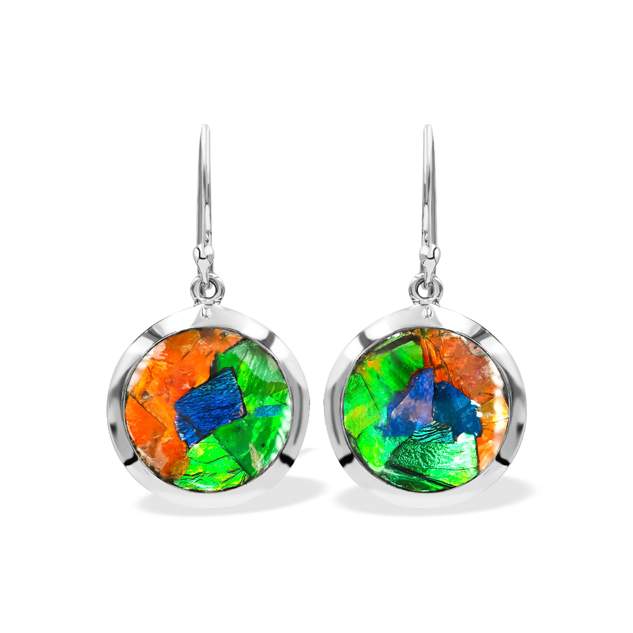 Pendiente estilo medallón con piedras preciosas redondas de 18 mm Starborn en plata de ley - Mediano