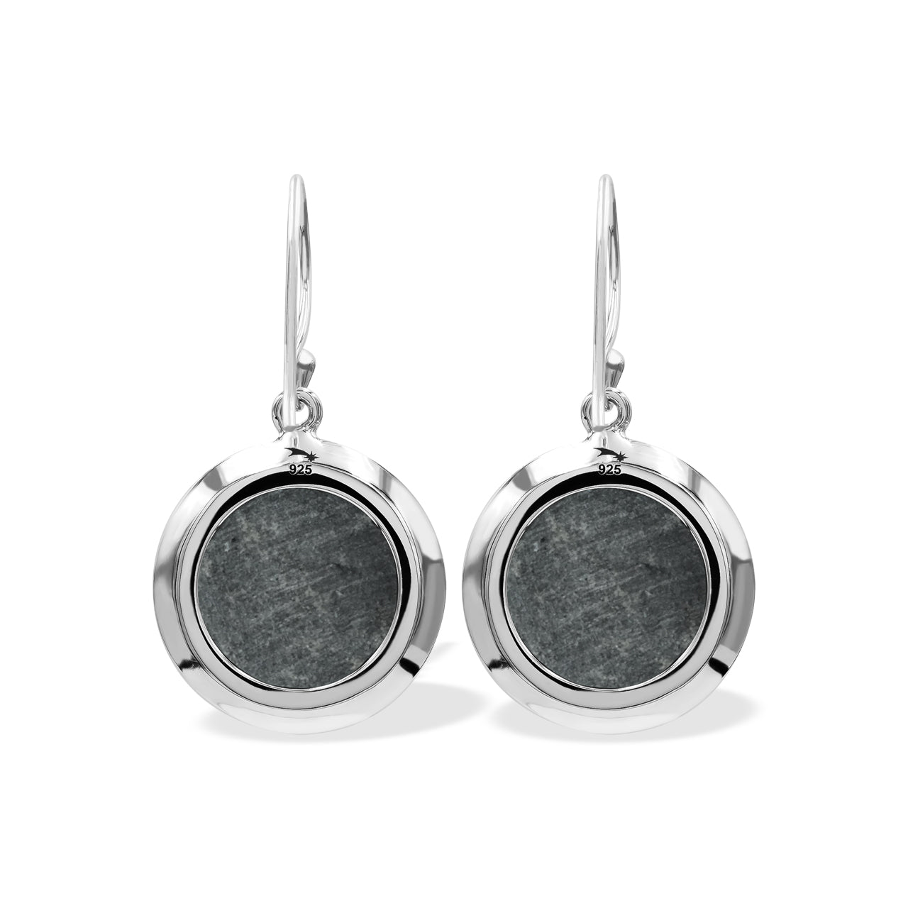 Pendiente estilo medallón con piedras preciosas redondas de 18 mm Starborn en plata de ley - Mediano