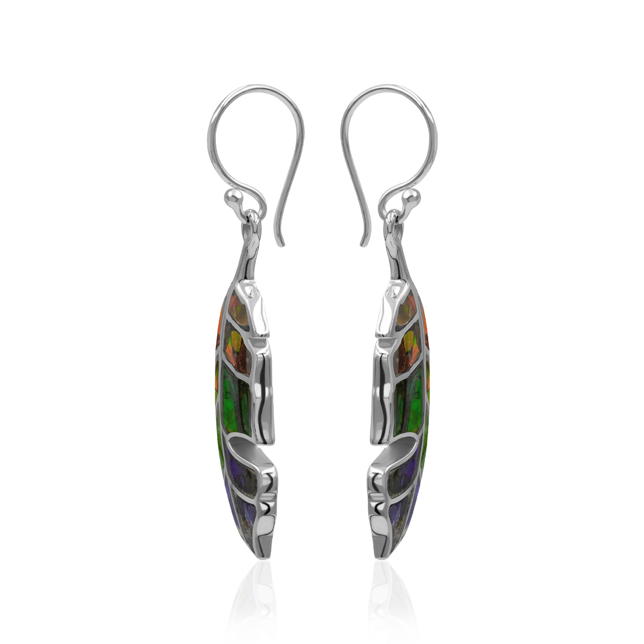 Starborn Feather Earring with Beautiful Gemstones in Sterling Silver