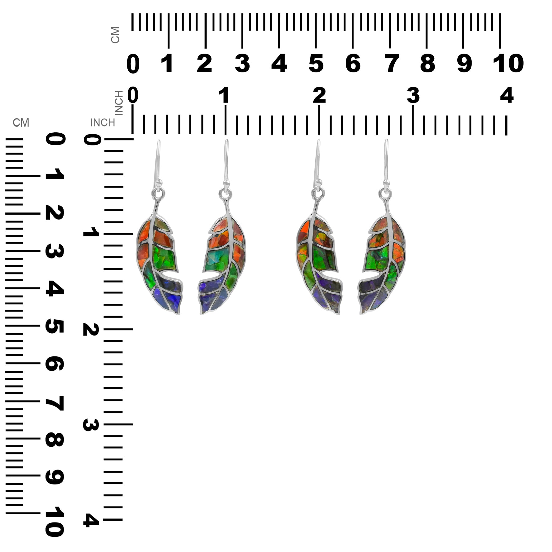 Starborn Feather Earring with Beautiful Gemstones in Sterling Silver