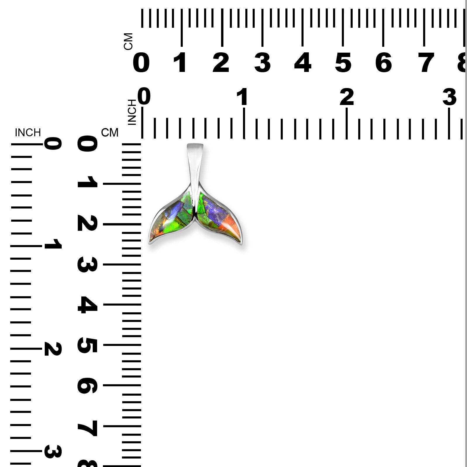 Starborn Ammolite Sterling Silver Whale Tail Pendant