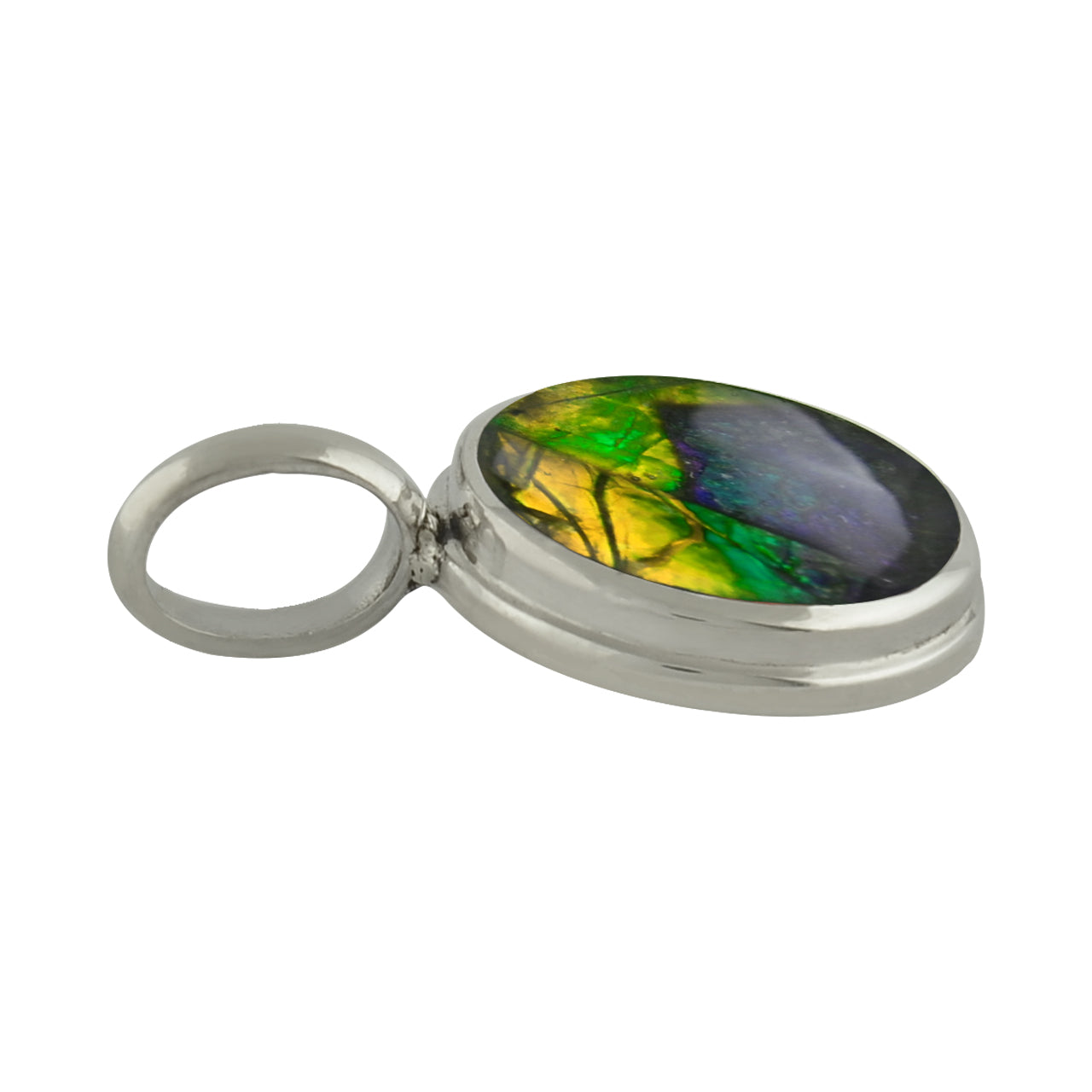 Starborn Round Ammolite Pendant in Sterling Silver