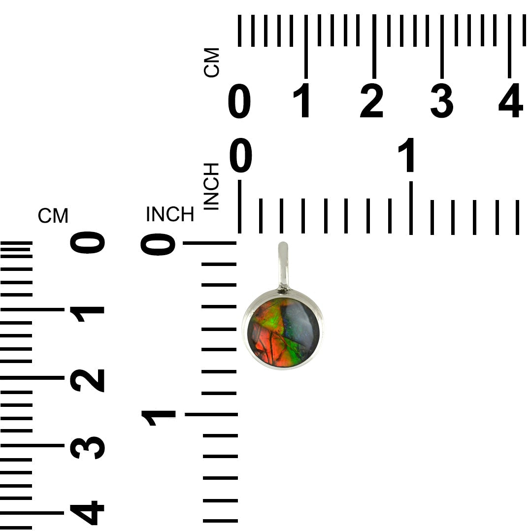 Starborn Round Ammolite Pendant in Sterling Silver