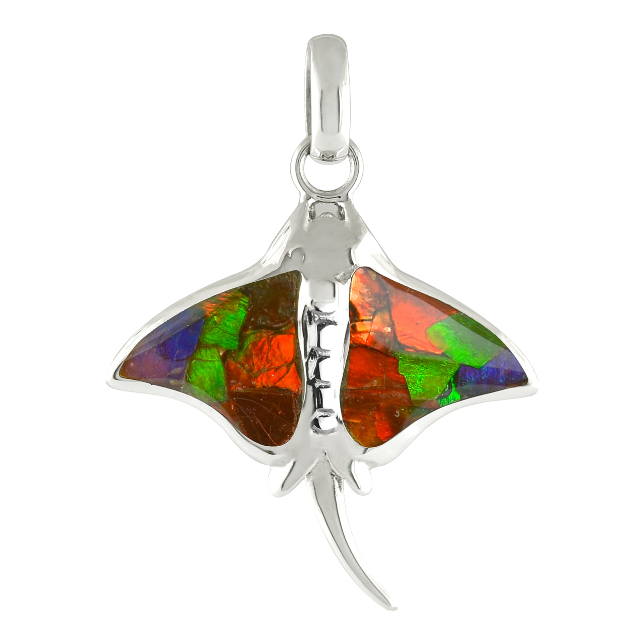 Starborn Manta Ray Gemstone Pendant in Sterling Silver