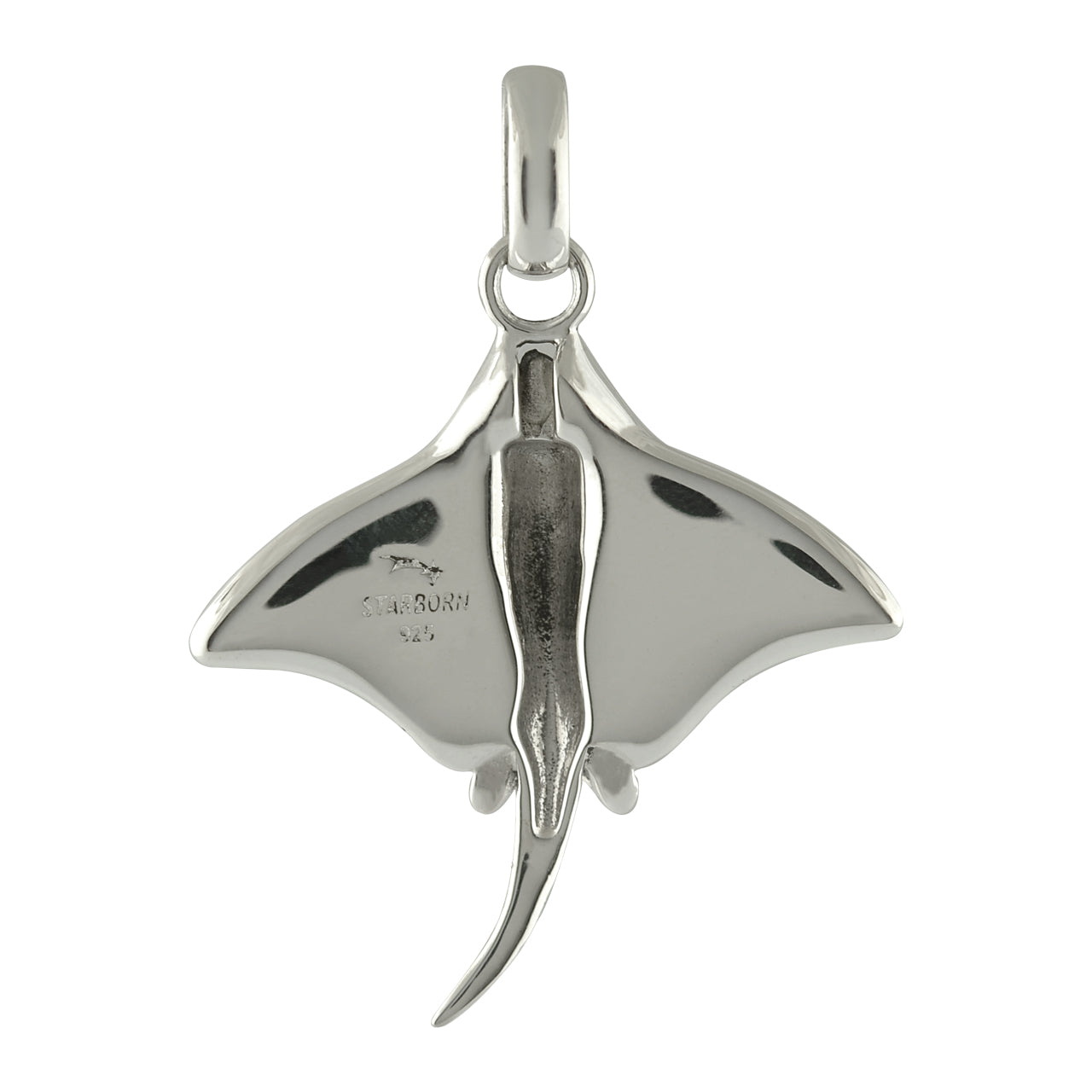 Starborn Manta Ray Gemstone Pendant in Sterling Silver