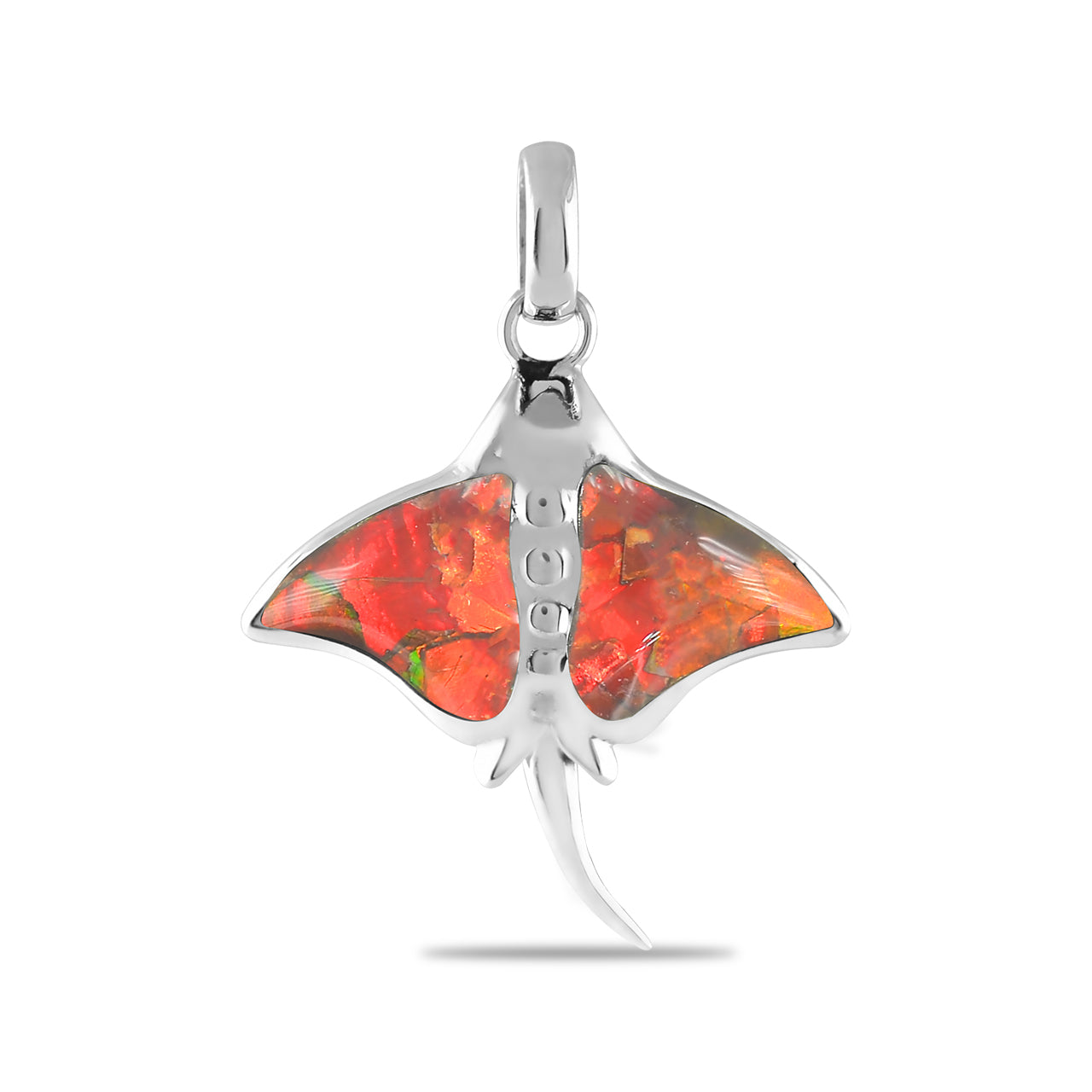 Starborn Manta Ray Gemstone Pendant in Sterling Silver