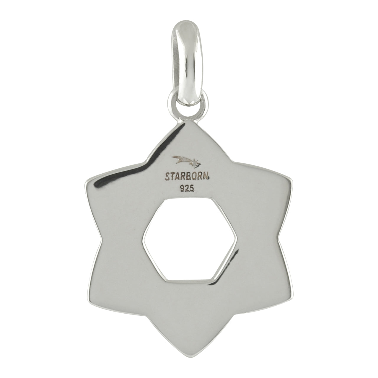 Ammolita Starborn en colgante de estrella de 6 puntas de plata de ley