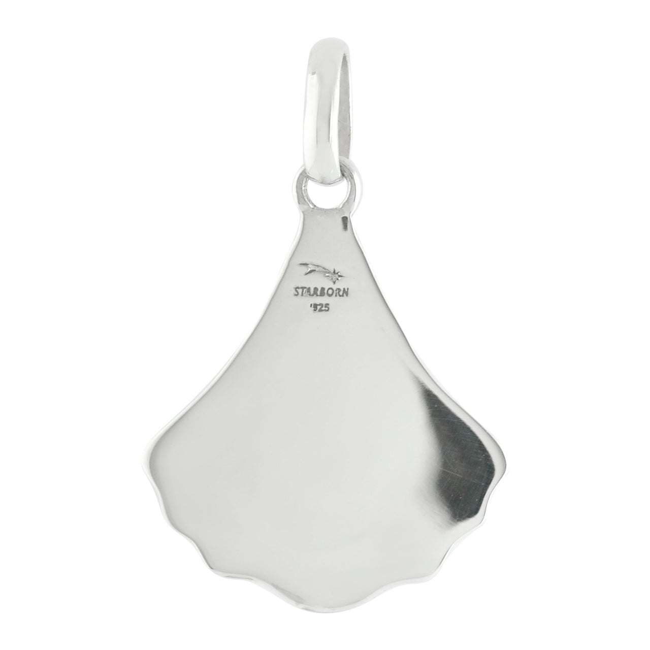 Starborn Beautiful Ammolite Inlay Seashell Pendant in Sterling Silver