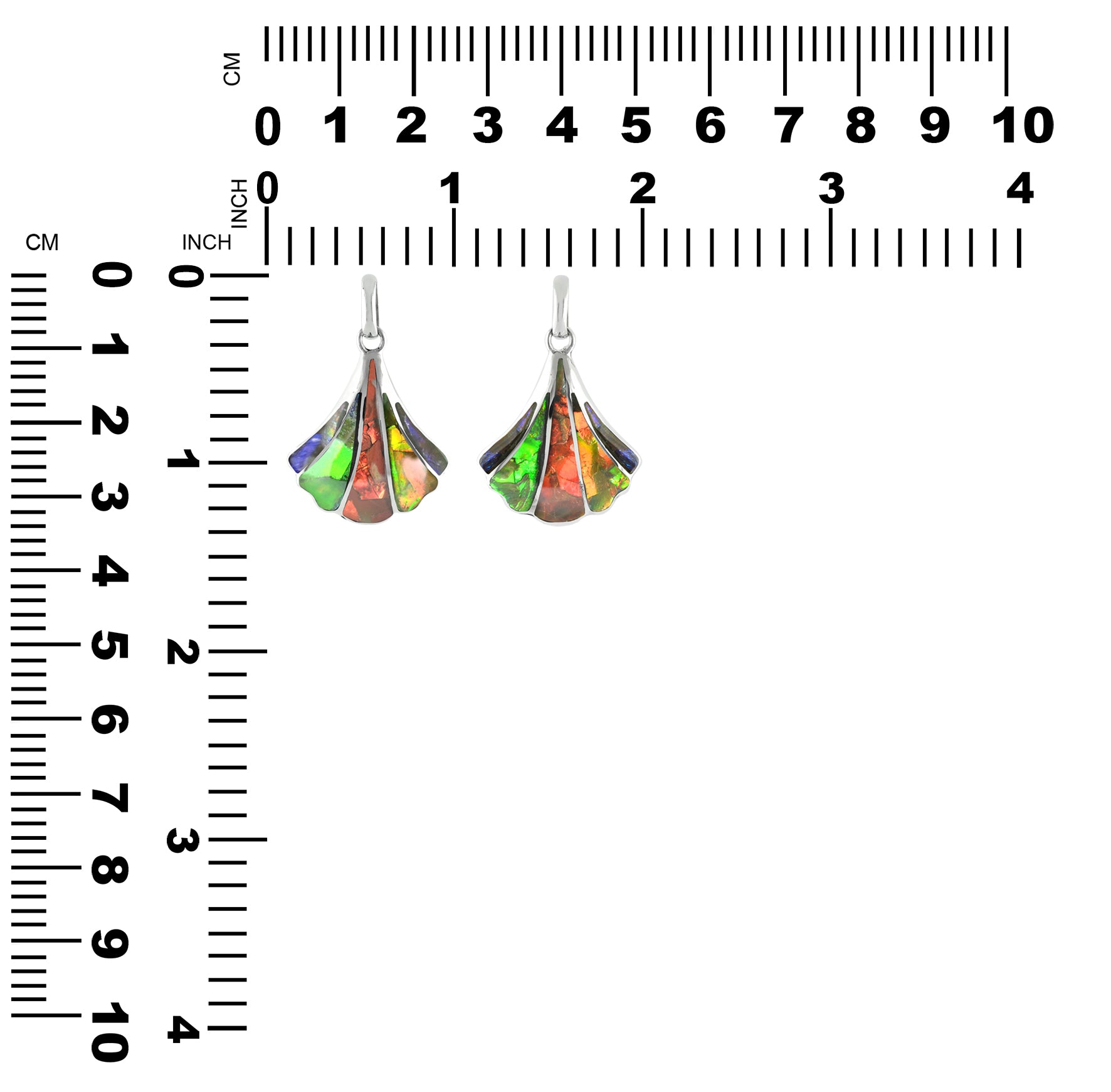 Hermoso colgante de concha de mar con incrustaciones de ammolita de Starborn en plata de ley