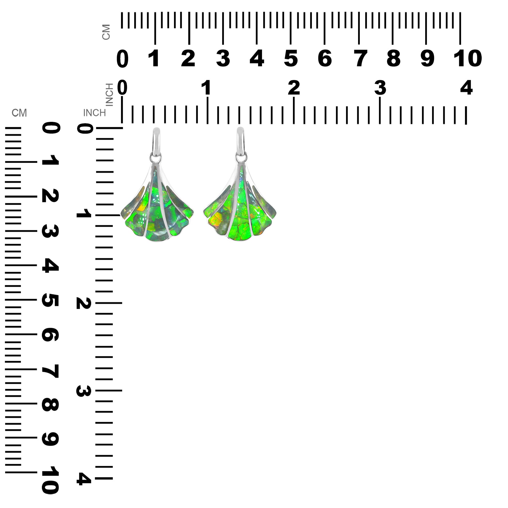 Hermoso colgante de concha de mar con incrustaciones de ammolita de Starborn en plata de ley