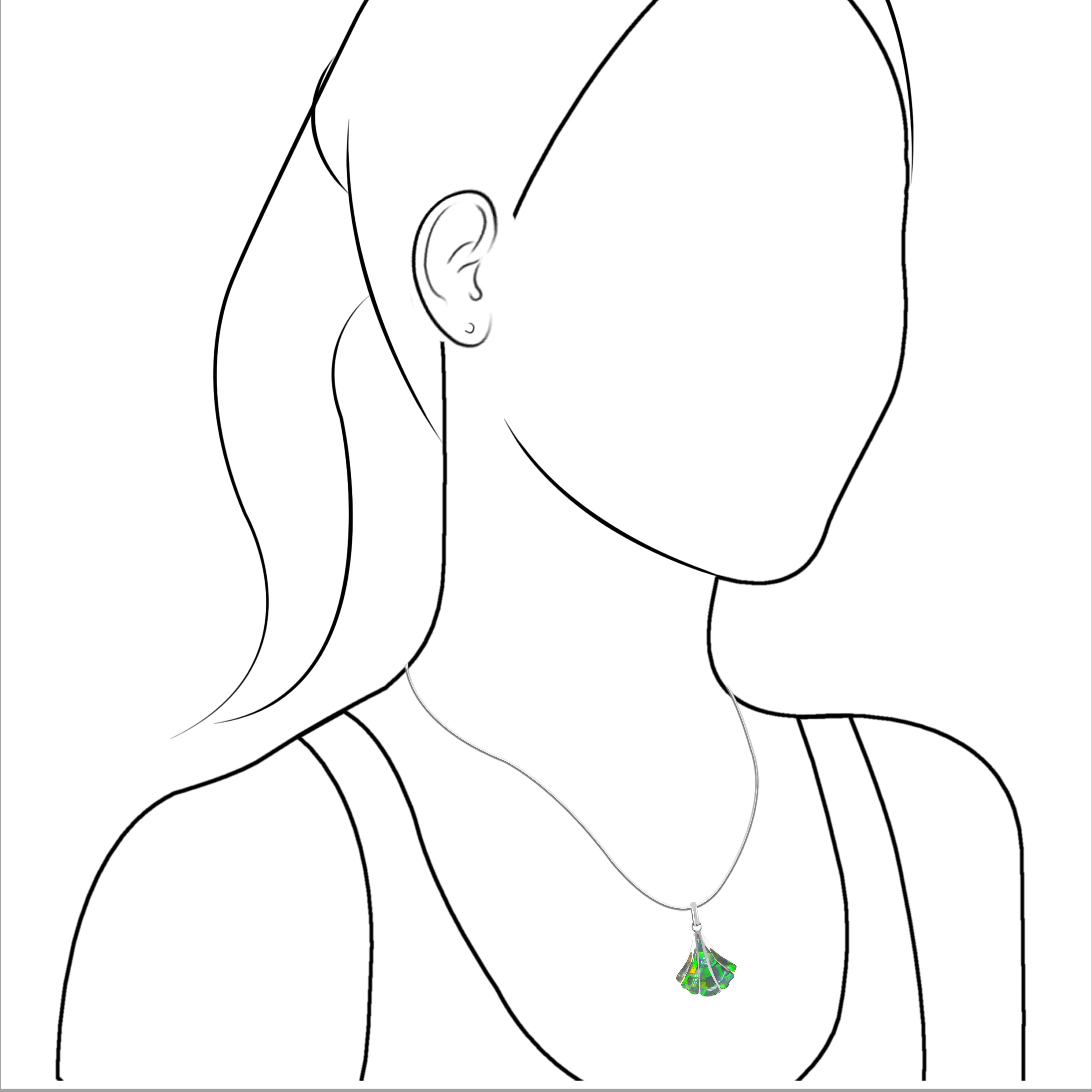 Starborn Beautiful Ammolite Inlay Seashell Pendant in Sterling Silver