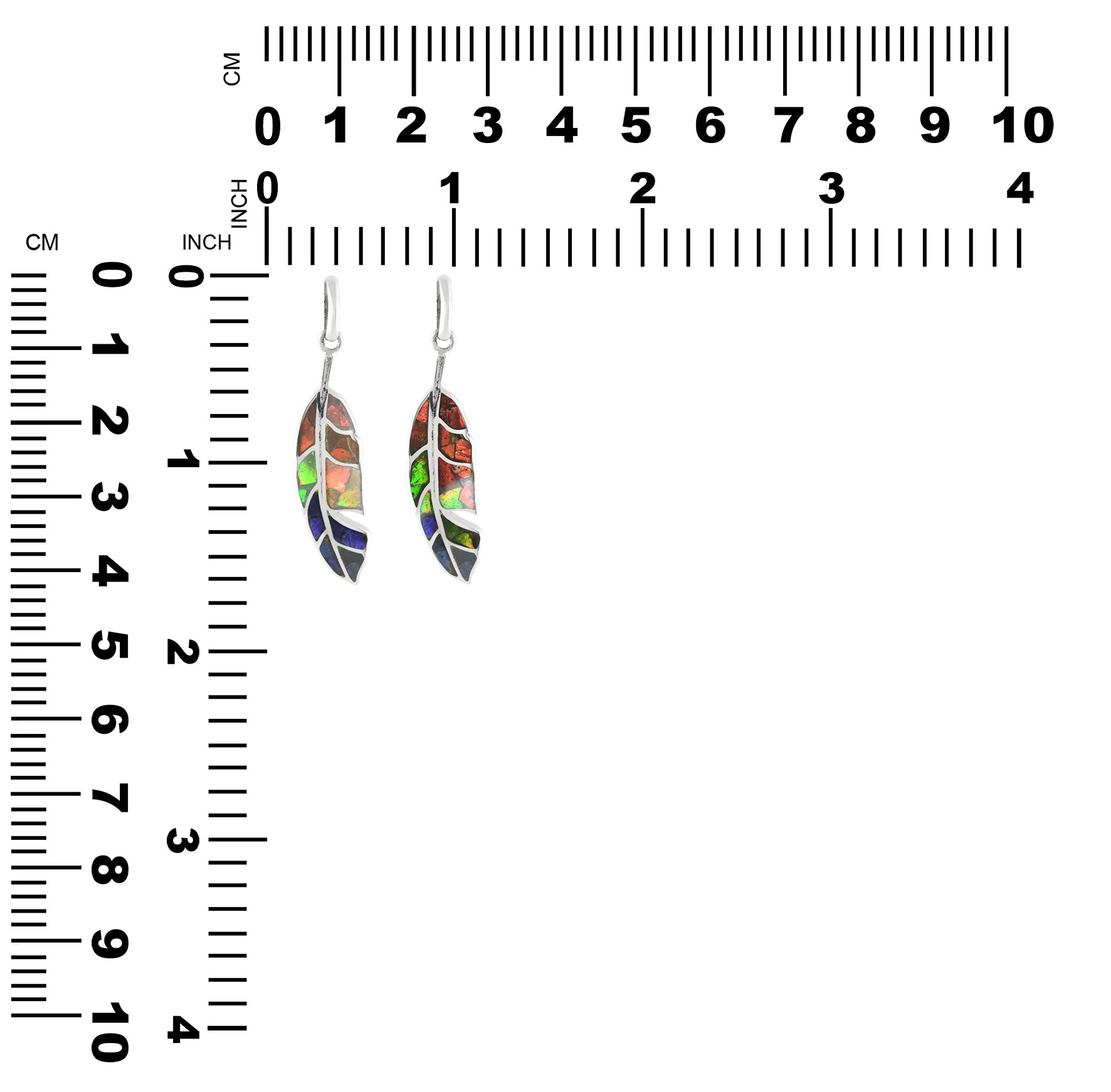 Starborn Feather Pendant with Ammolite in Sterling Silver