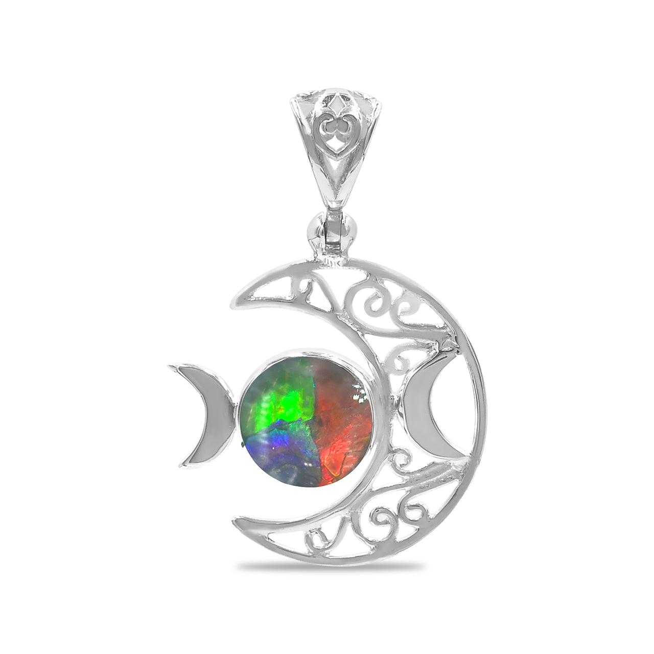 Colgante de filigrana con triple luna de Starborn en plata de ley